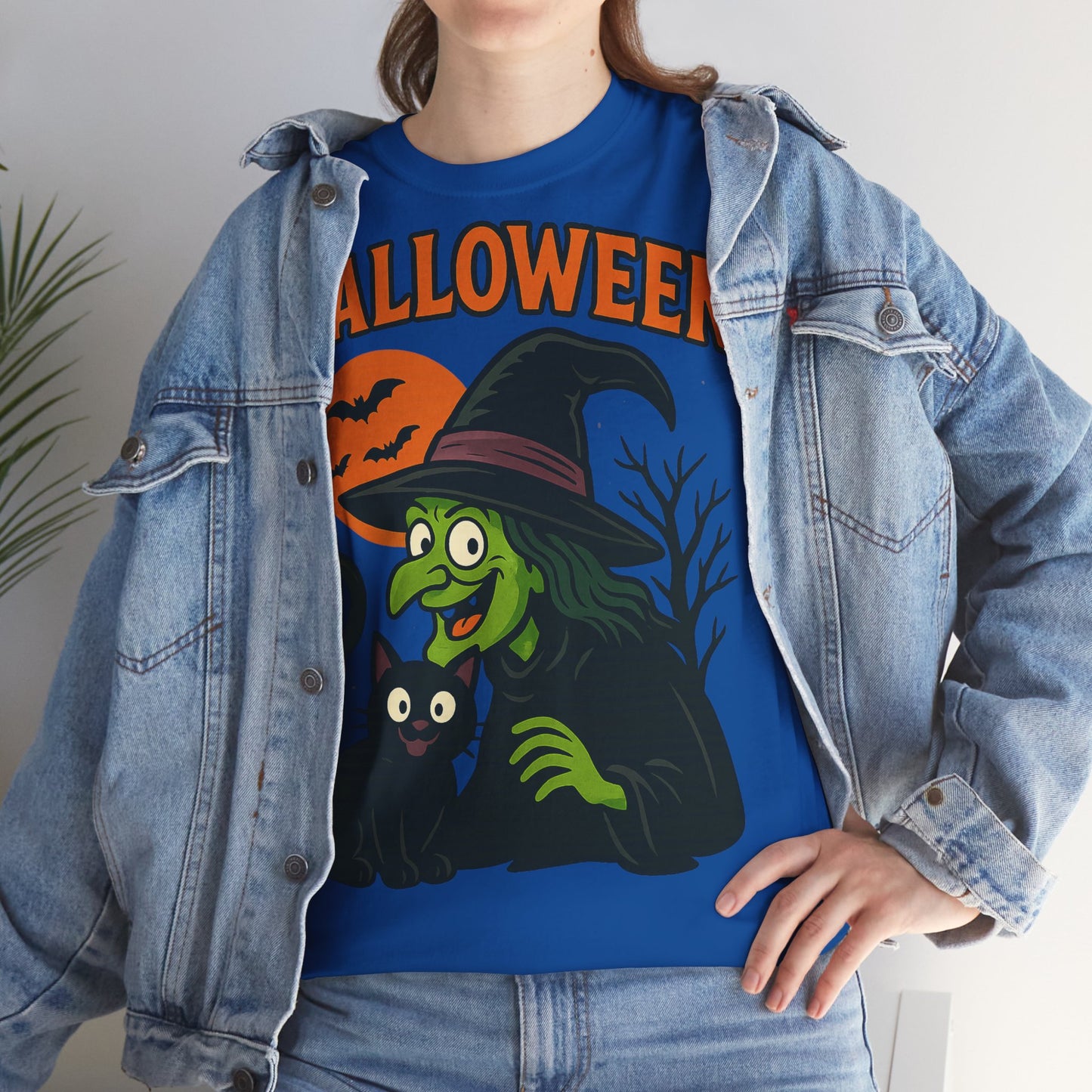 T-Shirt Motiv Halloween Blutmond Katze - MorgenMood