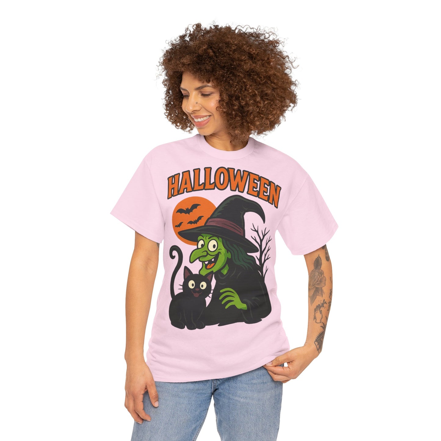 T-Shirt Motiv Halloween Blutmond Katze - MorgenMood