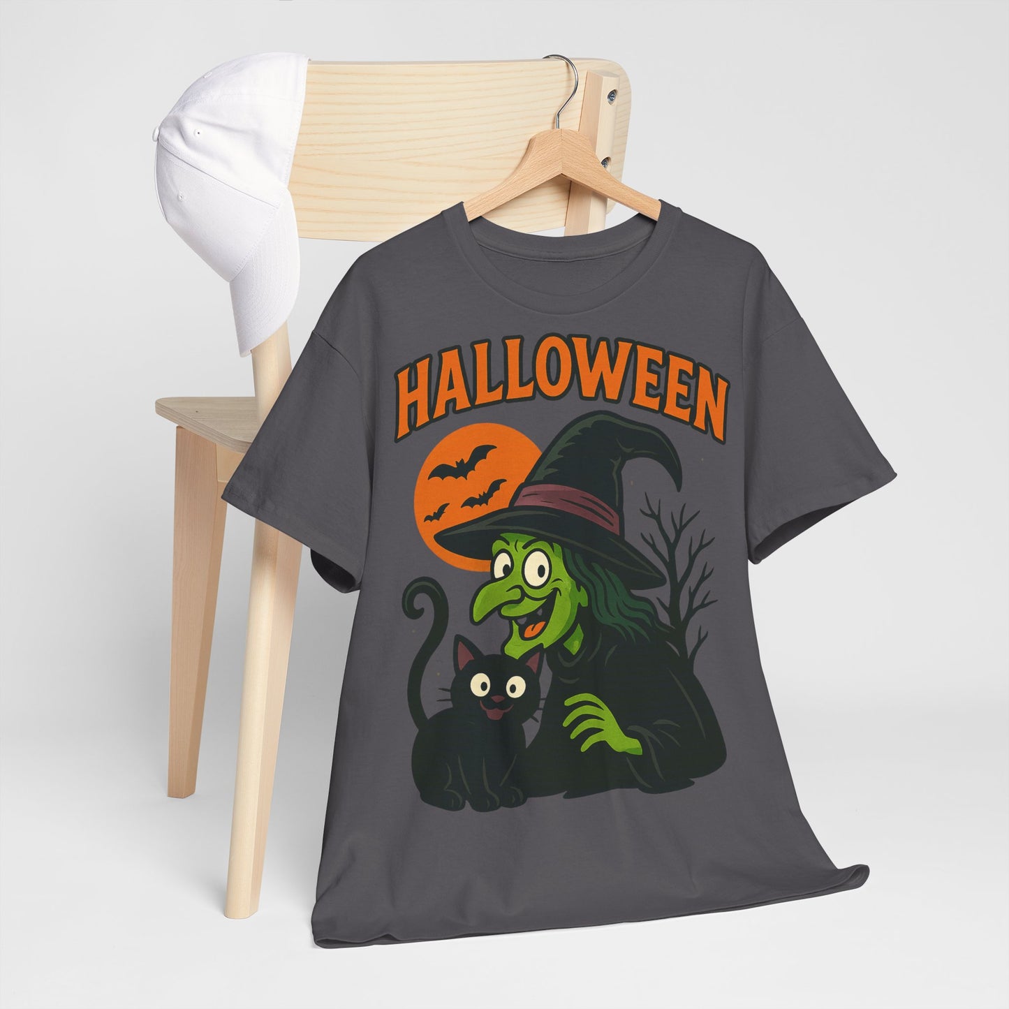 T-Shirt Motiv Halloween Blutmond Katze - MorgenMood