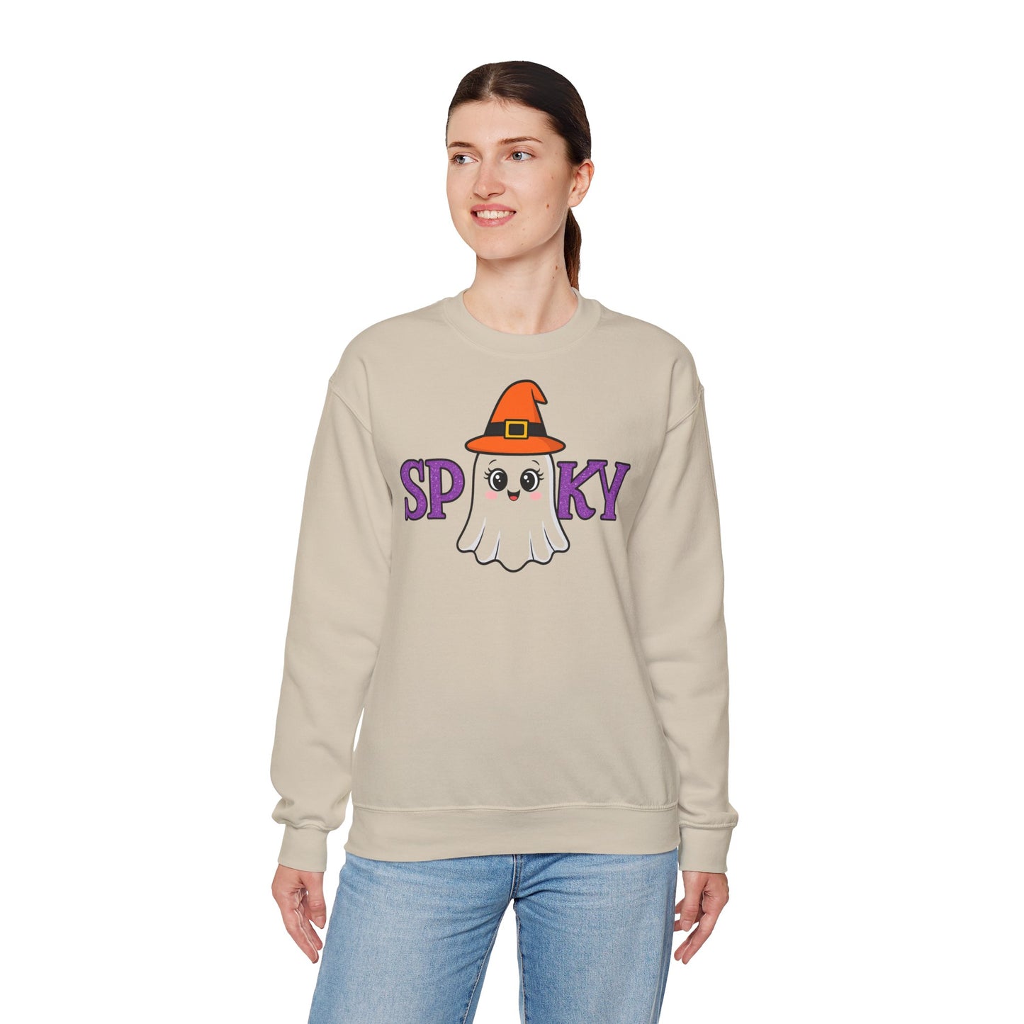 Gruseliges Geister Crewneck Sweatshirt, Halloween Kleidung, Herbstmode, Gemütlicher Pullover, Unisex Kollektion - MorgenMood