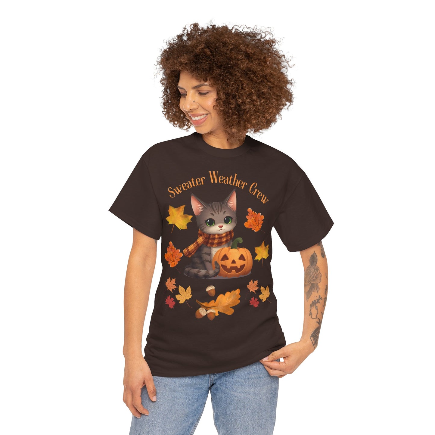 Cozy Fall Cat Shirt – Süßes Herbst T-Shirt für Katzenliebhaberinnen | Morgenmood