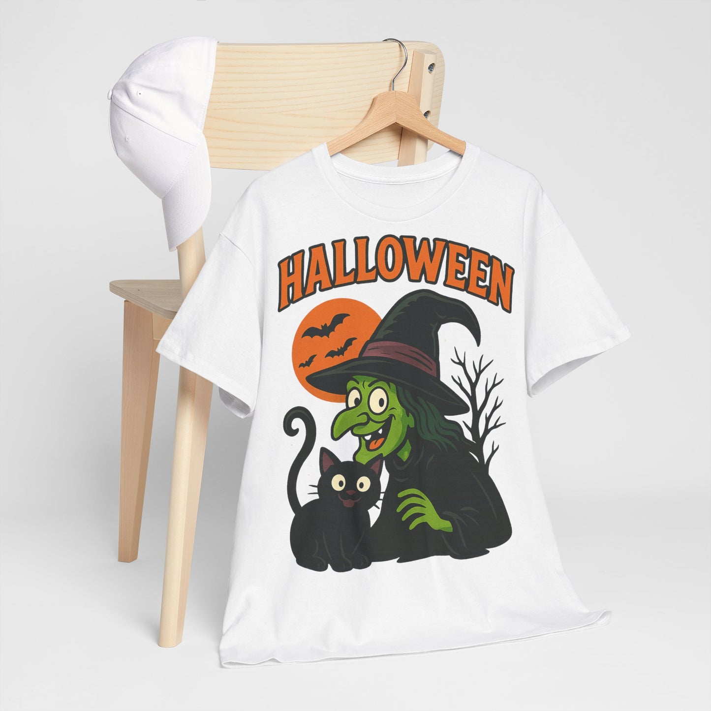 T-Shirt Motiv Halloween Blutmond Katze - MorgenMood