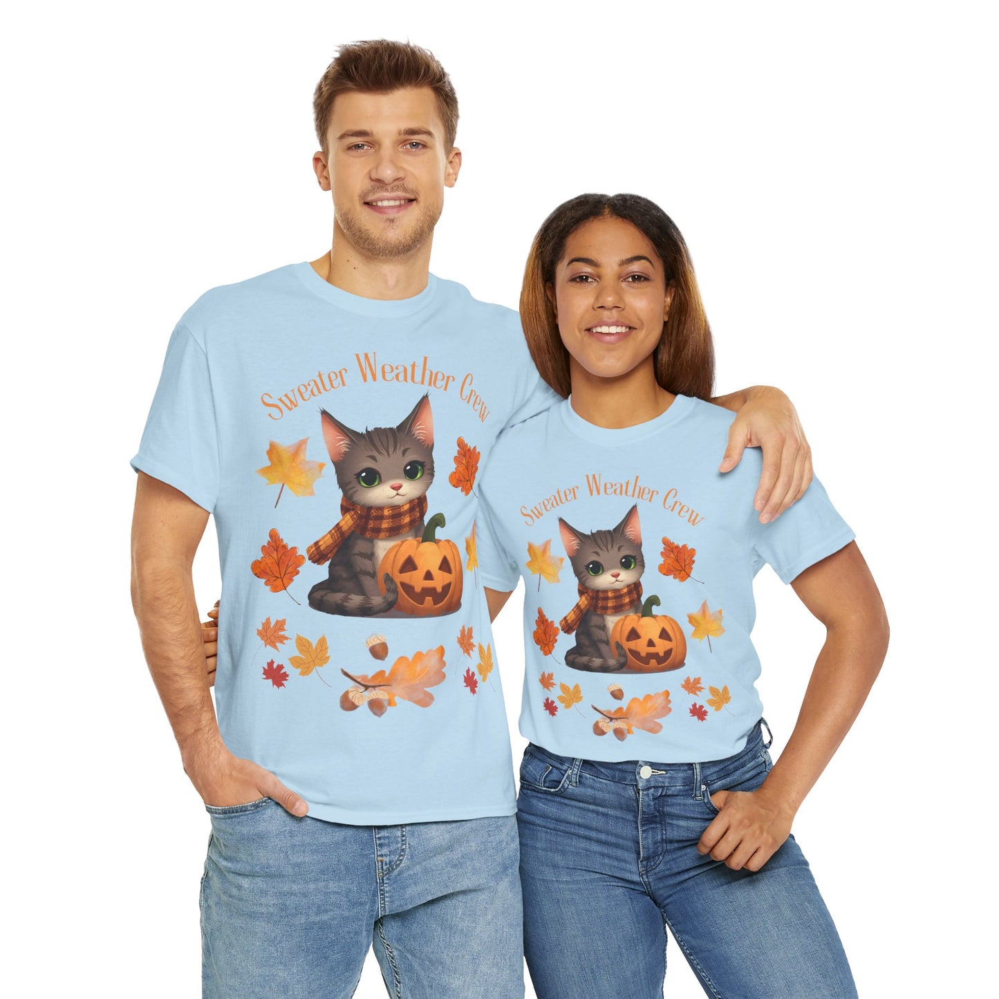 Cozy Fall Cat Shirt – Süßes Herbst T-Shirt für Katzenliebhaberinnen | Morgenmood