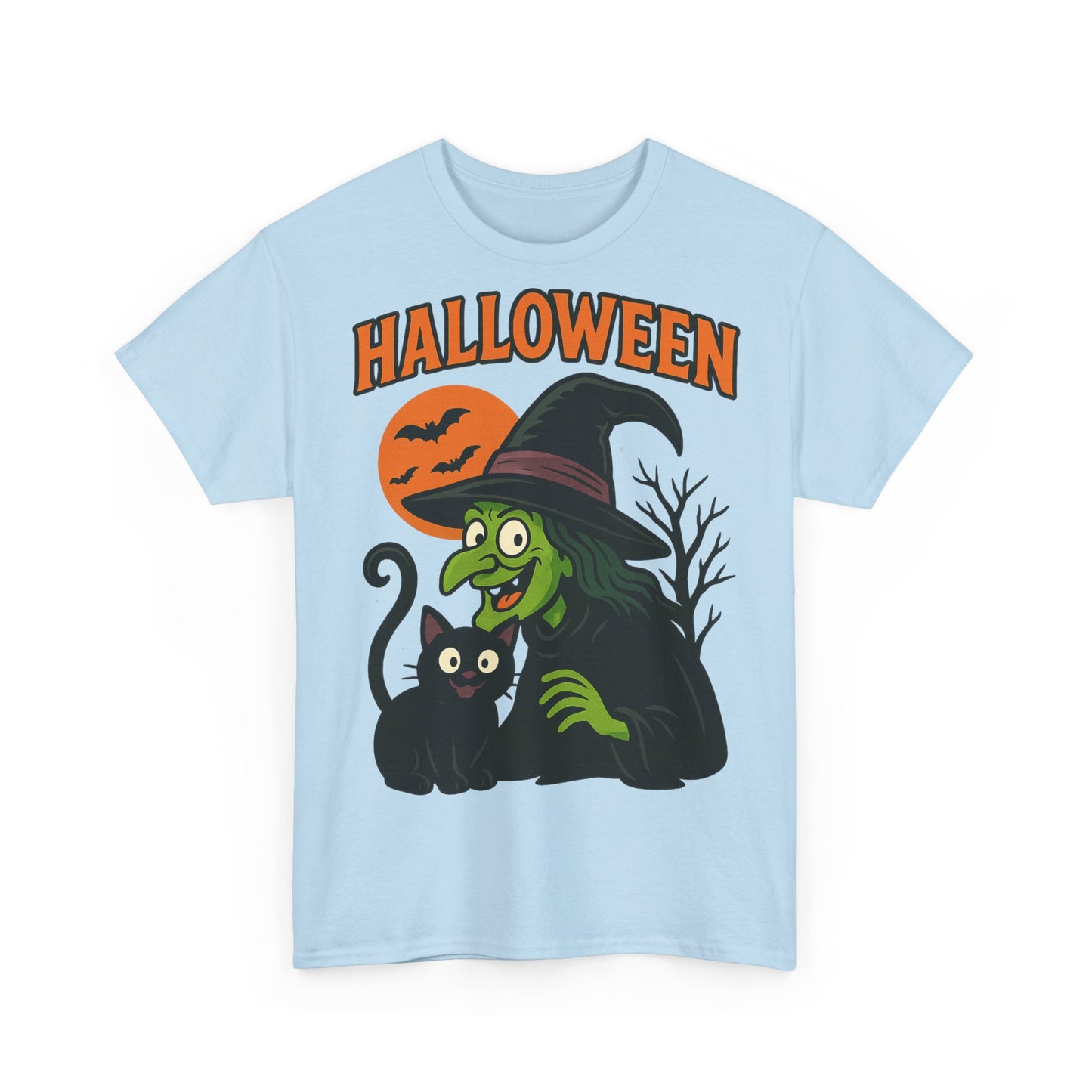 T-Shirt Motiv Halloween Blutmond Katze - MorgenMood