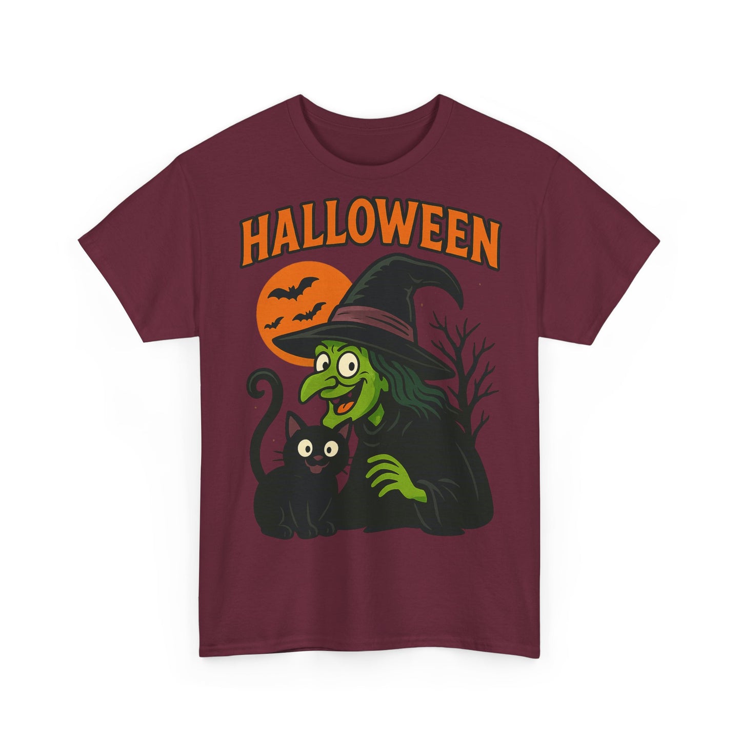 T-Shirt Motiv Halloween Blutmond Katze - MorgenMood