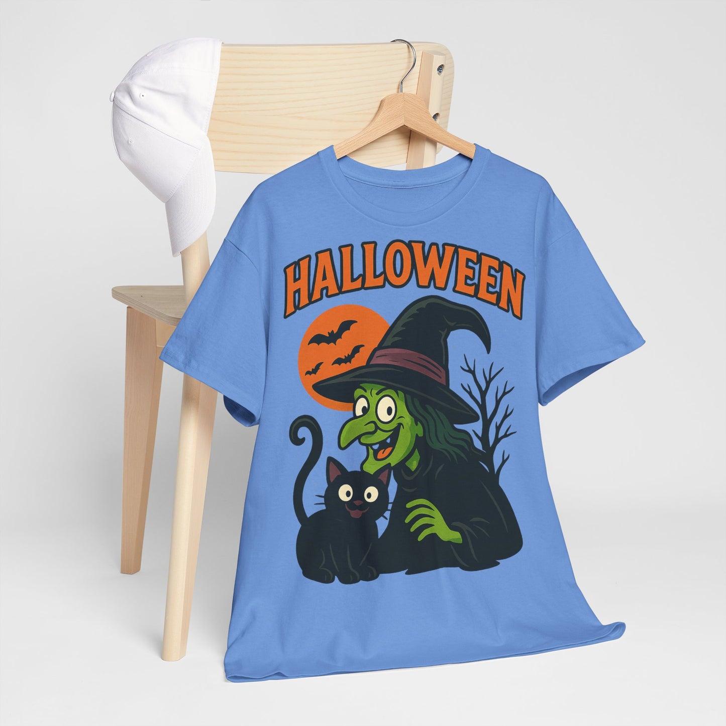 T-Shirt Motiv Halloween Blutmond Katze - MorgenMood