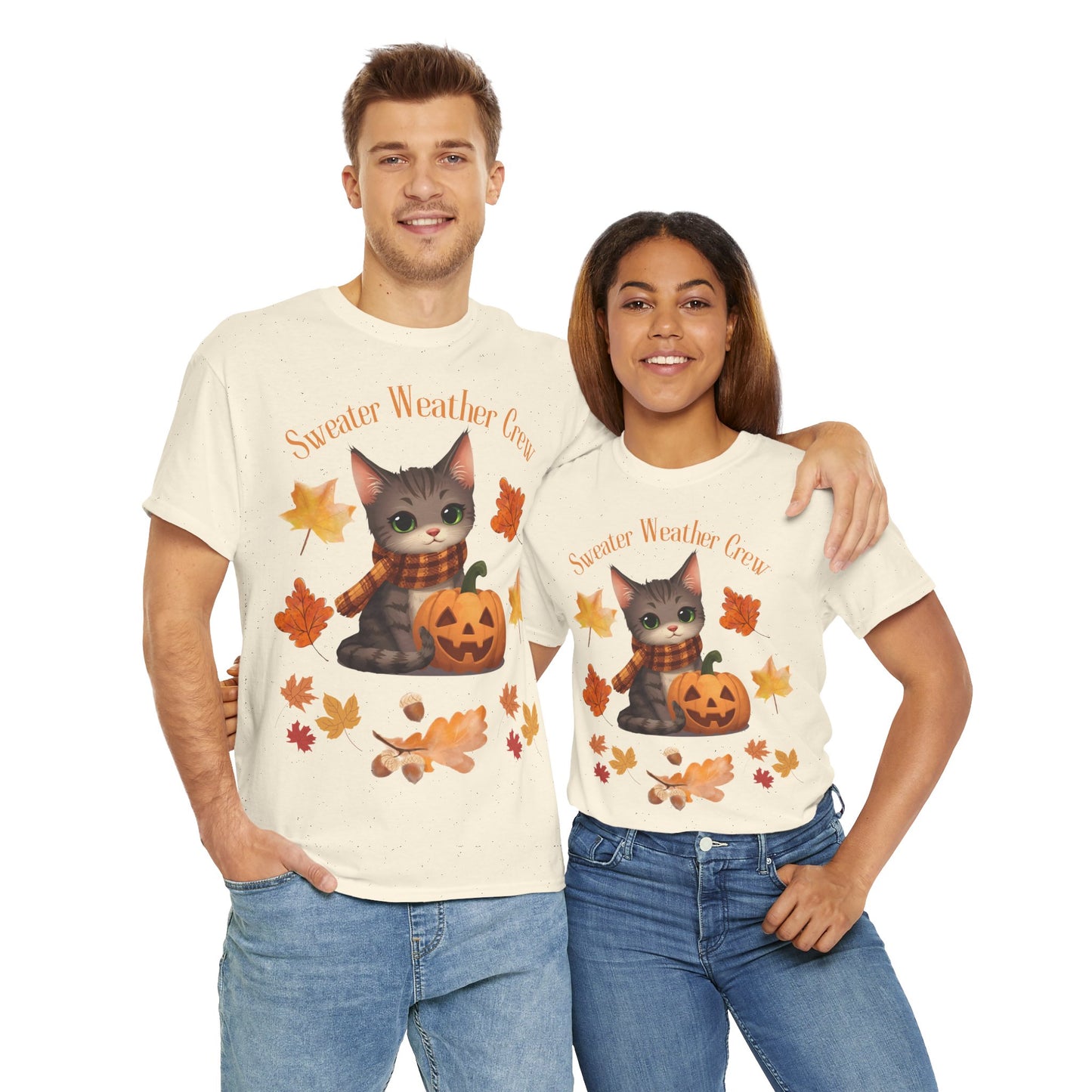 Cozy Fall Cat Shirt – Süßes Herbst T-Shirt für Katzenliebhaberinnen | Morgenmood