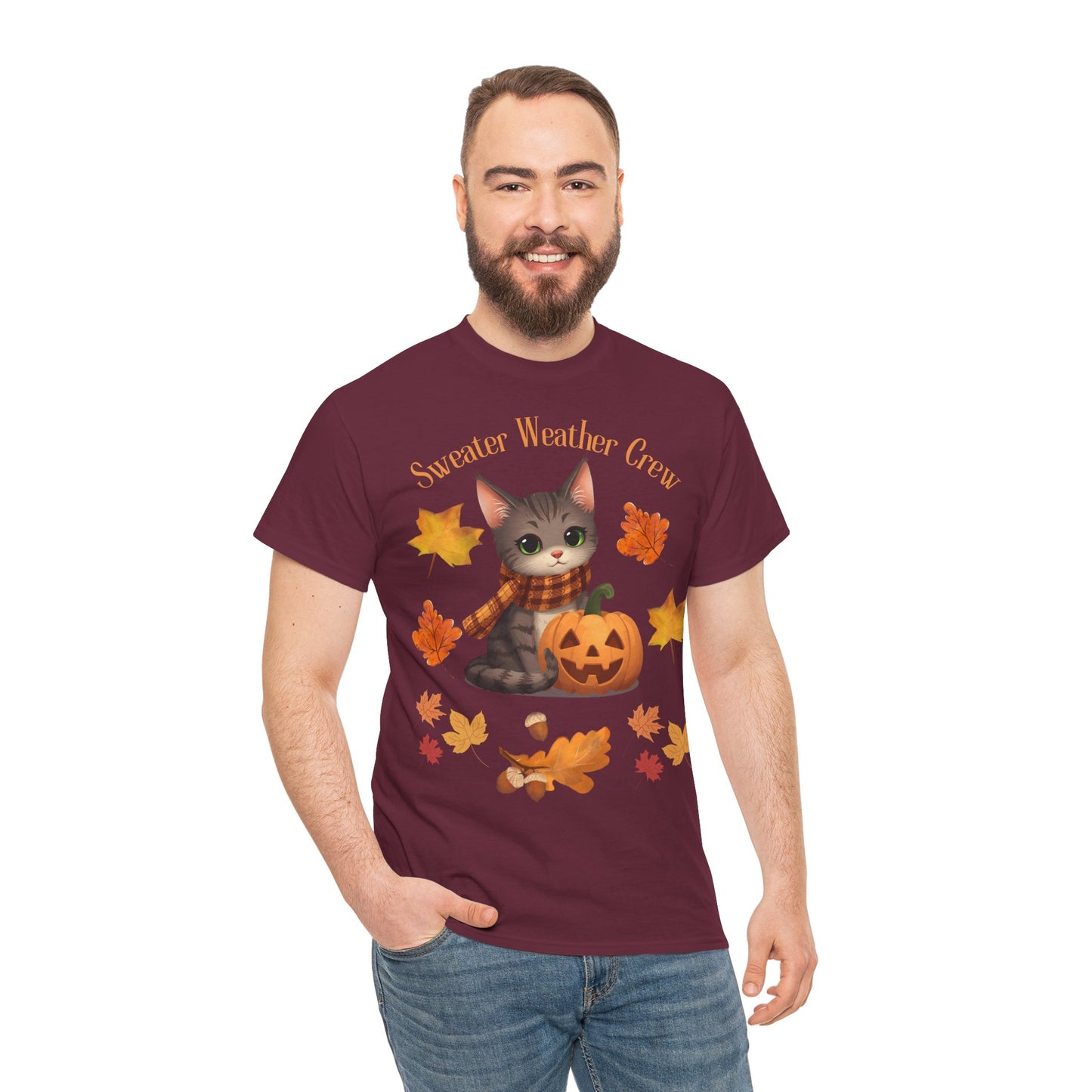 Cozy Fall Cat Shirt – Süßes Herbst T-Shirt für Katzenliebhaberinnen | Morgenmood