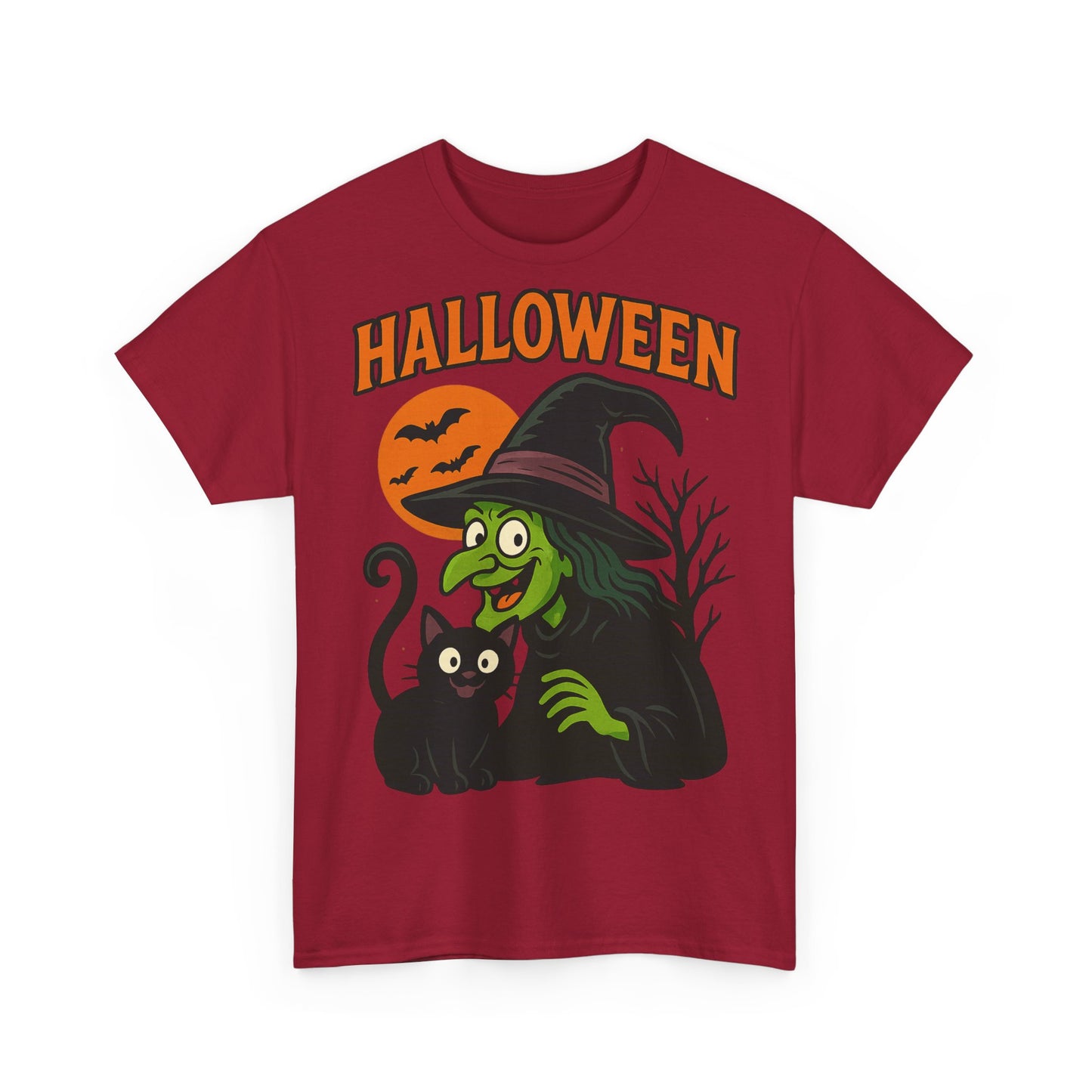 T-Shirt Motiv Halloween Blutmond Katze - MorgenMood