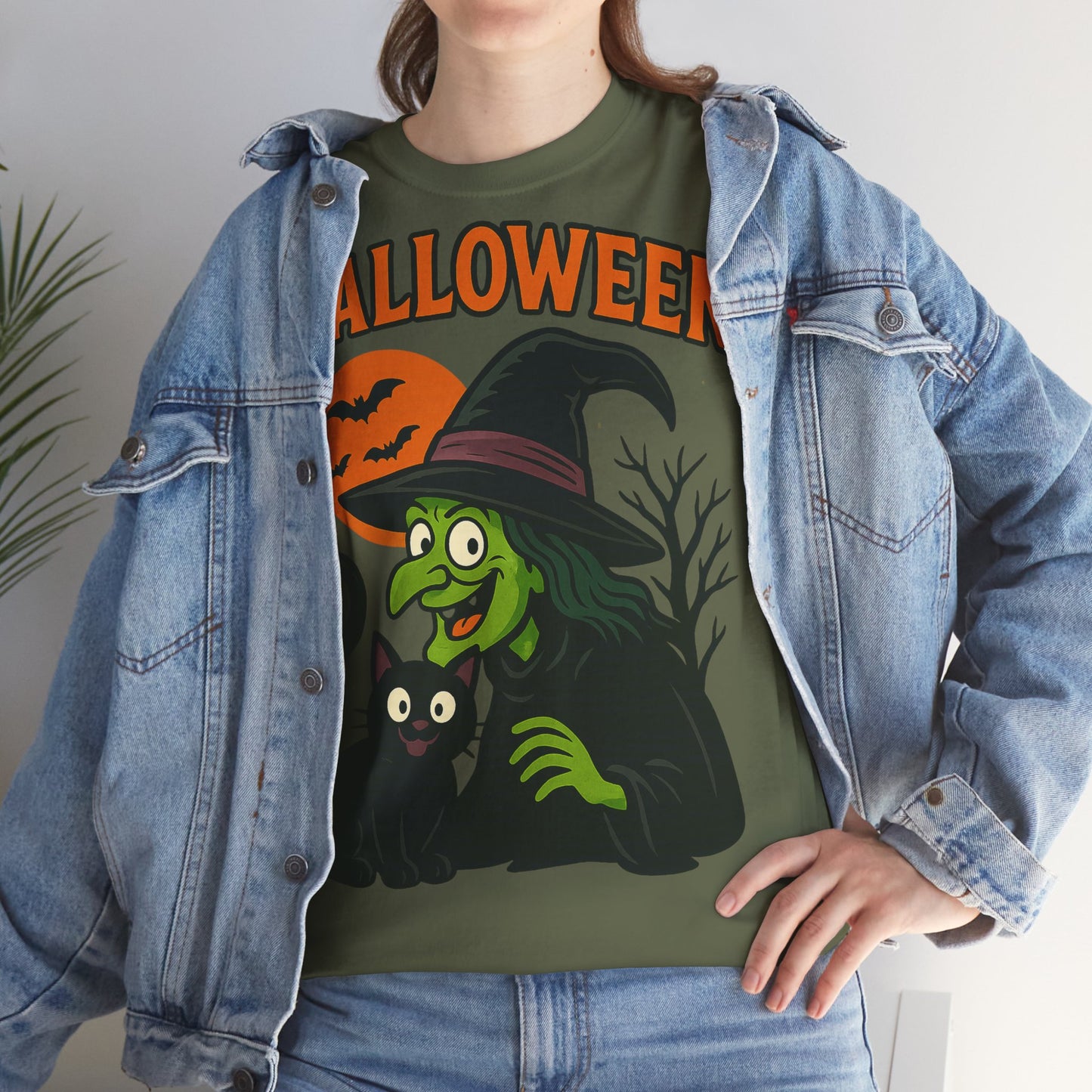 T-Shirt Motiv Halloween Blutmond Katze - MorgenMood