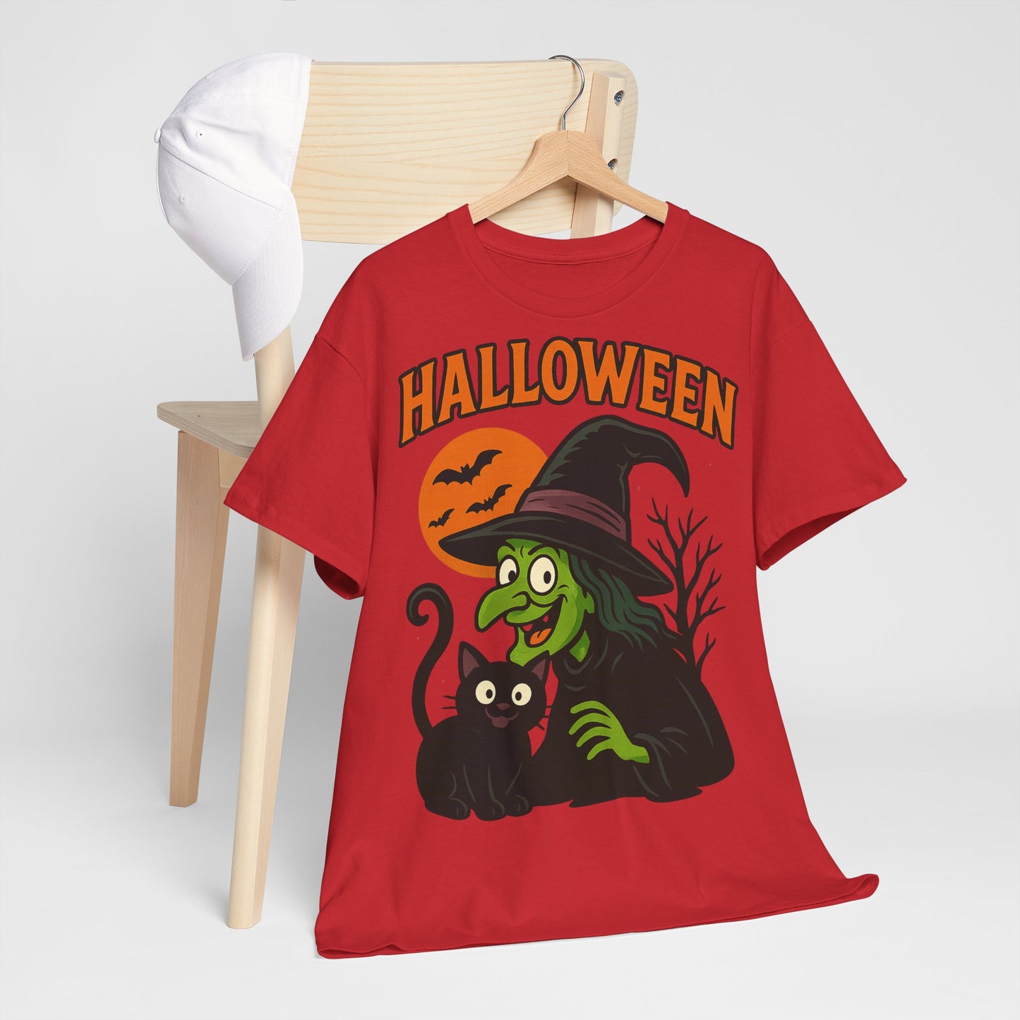T-Shirt Motiv Halloween Blutmond Katze - MorgenMood