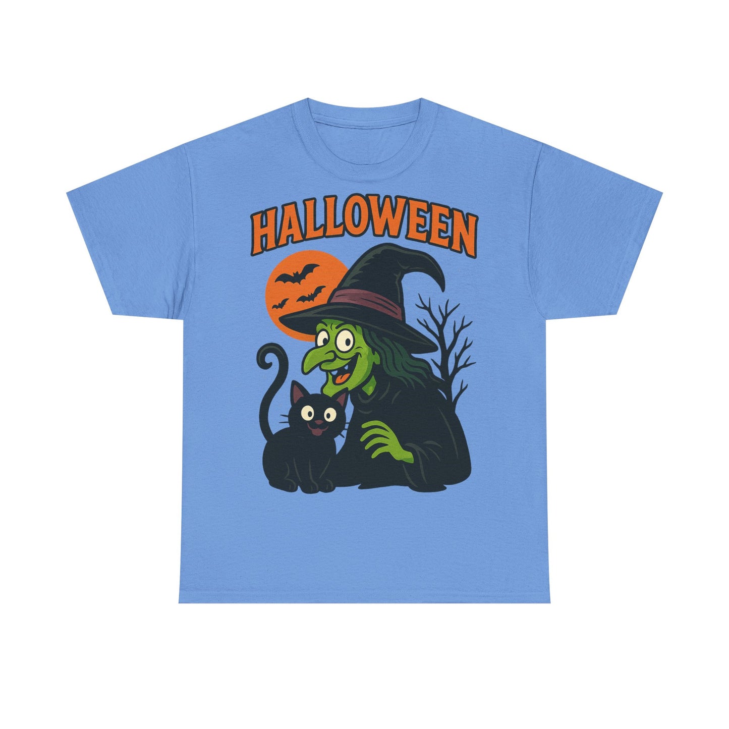 T-Shirt Motiv Halloween Blutmond Katze - MorgenMood