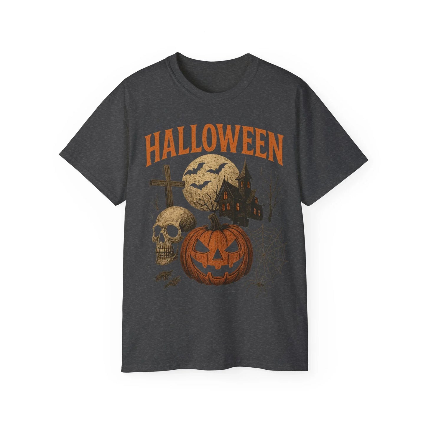 T-Shirt Motiv Halloween Kürbis Totenkopf - MorgenMood