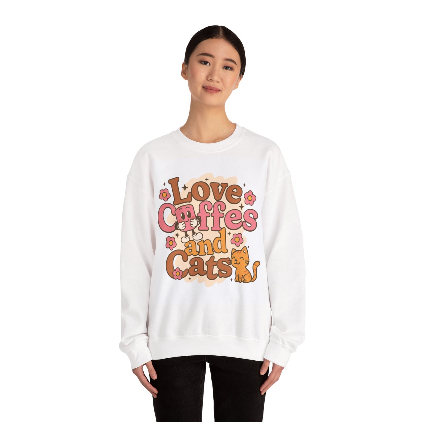 Sweatshirt Comic Style Kaffee und Katze Motiv - Geschenkidee - MorgenMood
