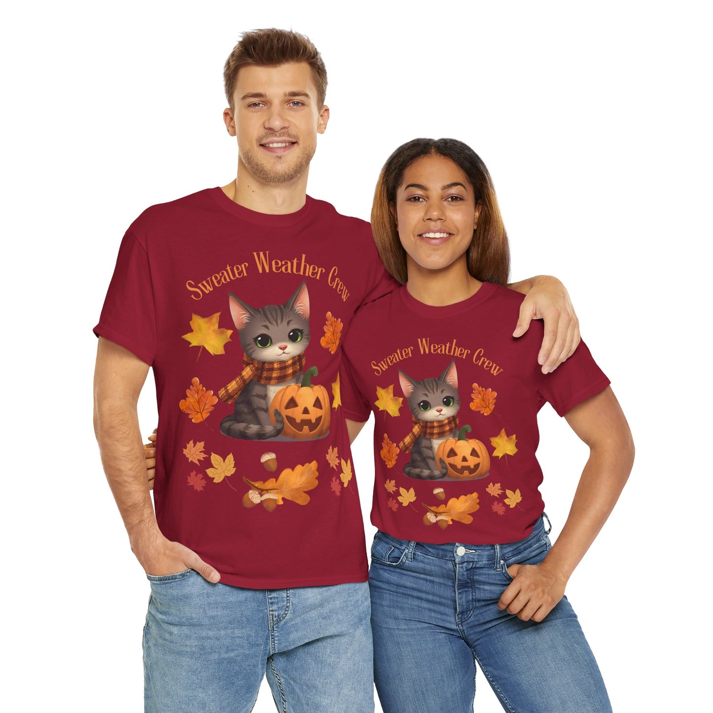 Cozy Fall Cat Shirt – Süßes Herbst T-Shirt für Katzenliebhaberinnen | Morgenmood
