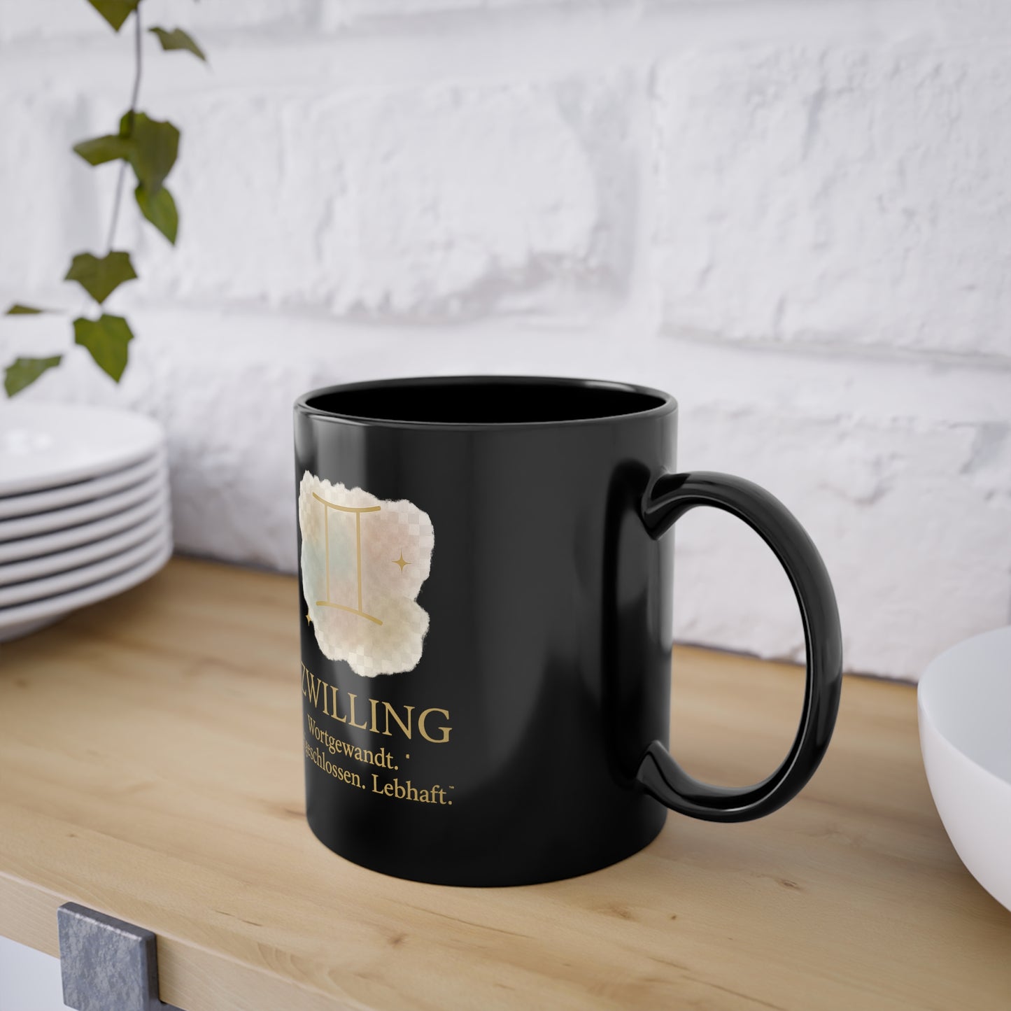 Kaffeetasse Sternzeichen Zwillinge schwarz - MorgenMood