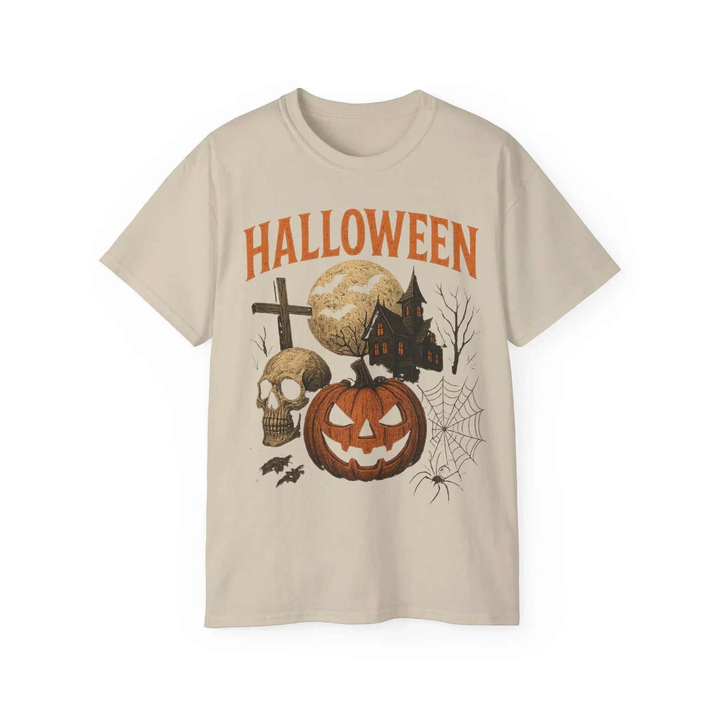 T-Shirt Motiv Halloween Kürbis Totenkopf - MorgenMood