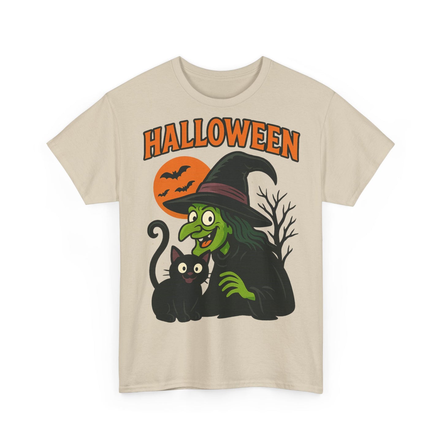 T-Shirt Motiv Halloween Blutmond Katze - MorgenMood