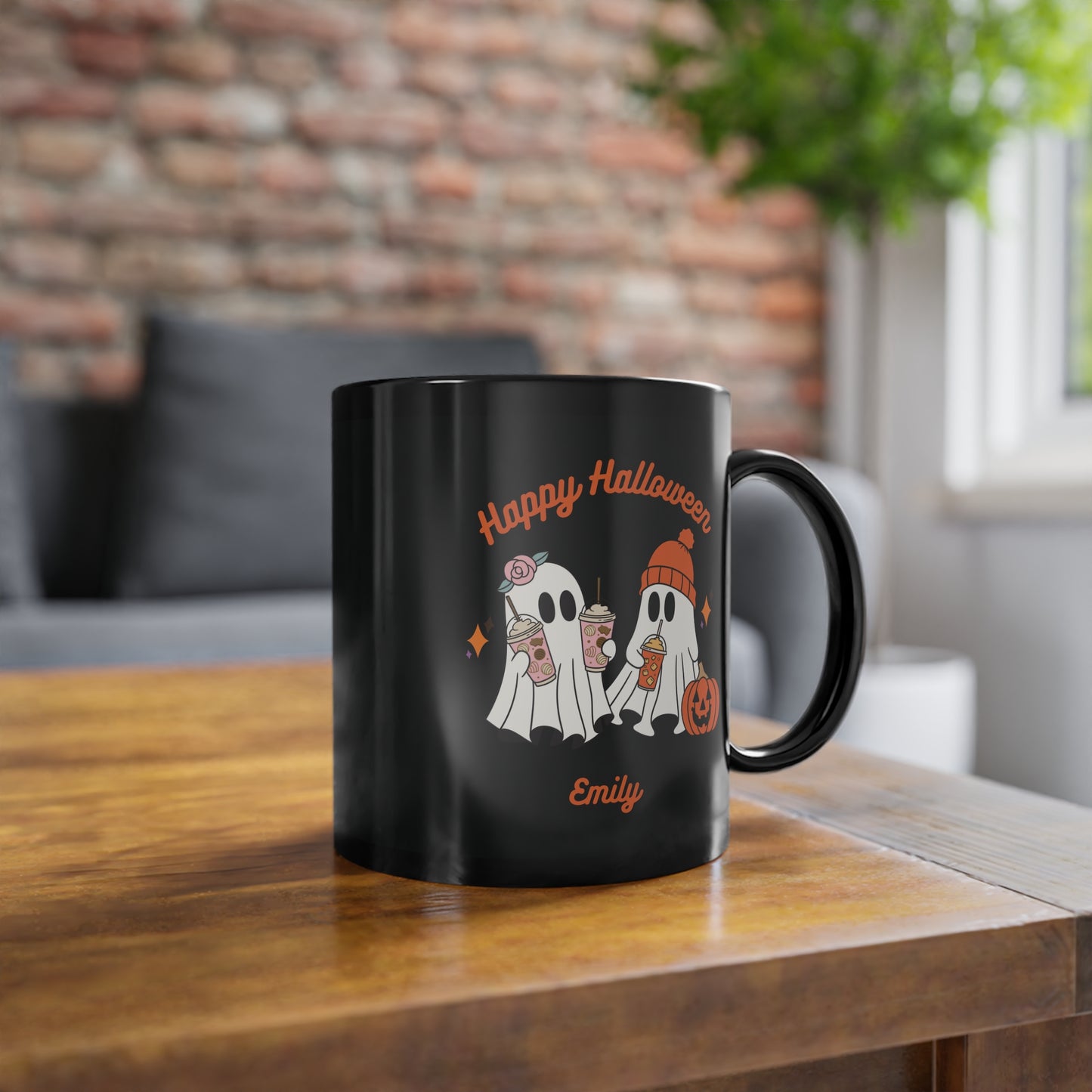 Personalisierte schwarze Tasse für Kinder - Halloween-Geschenk von Eltern - MorgenMood