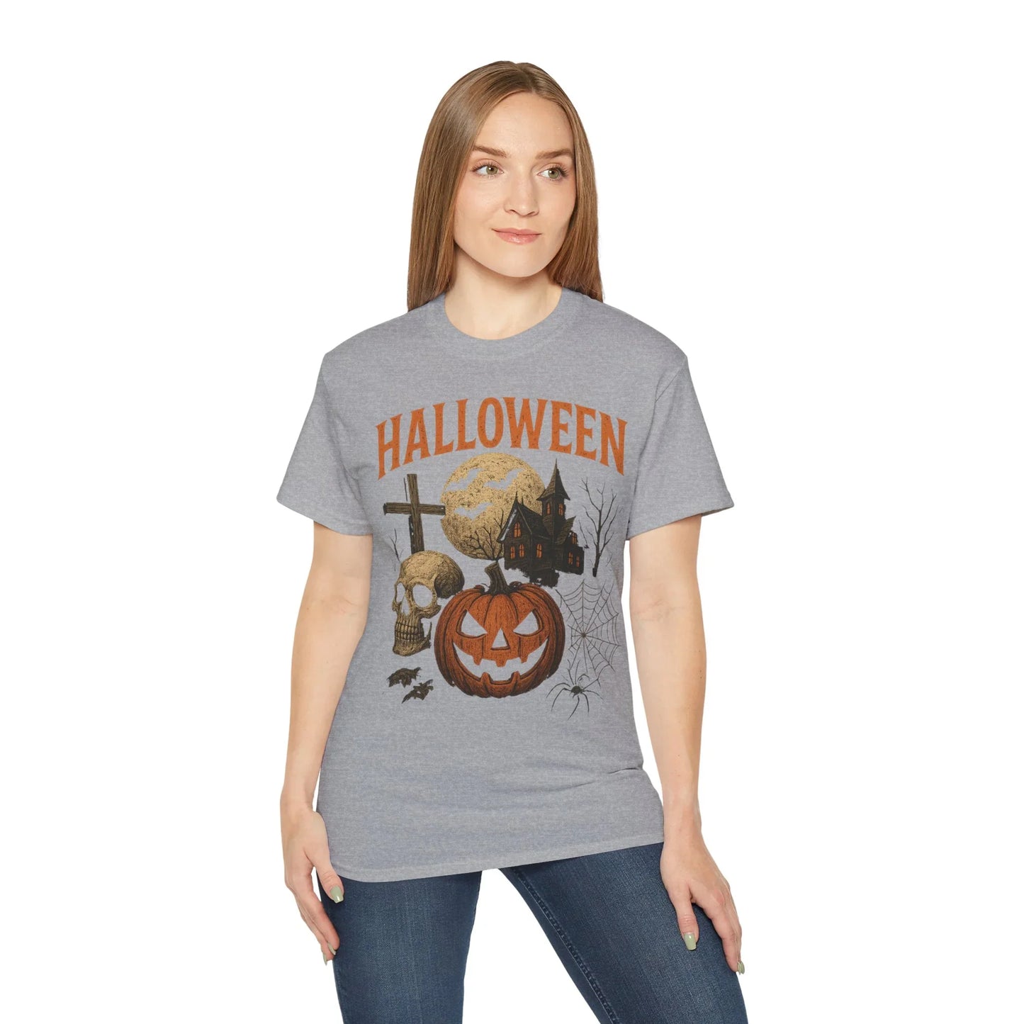 T-Shirt Motiv Halloween Kürbis Totenkopf - MorgenMood
