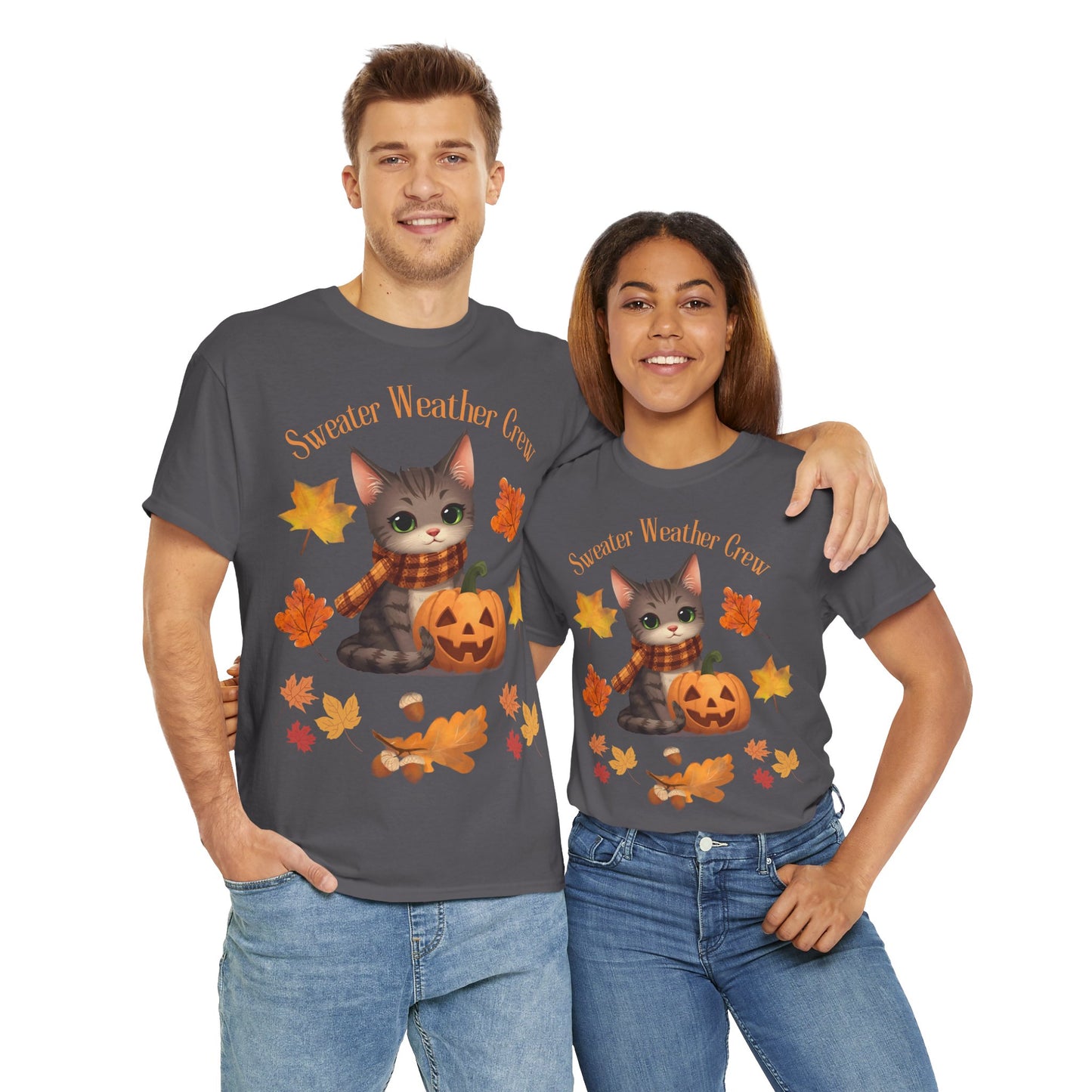Cozy Fall Cat Shirt – Süßes Herbst T-Shirt für Katzenliebhaberinnen | Morgenmood