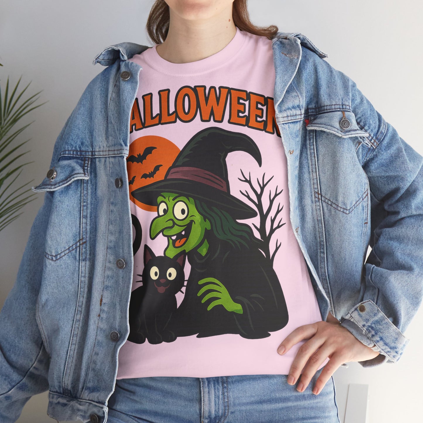 T-Shirt Motiv Halloween Blutmond Katze - MorgenMood