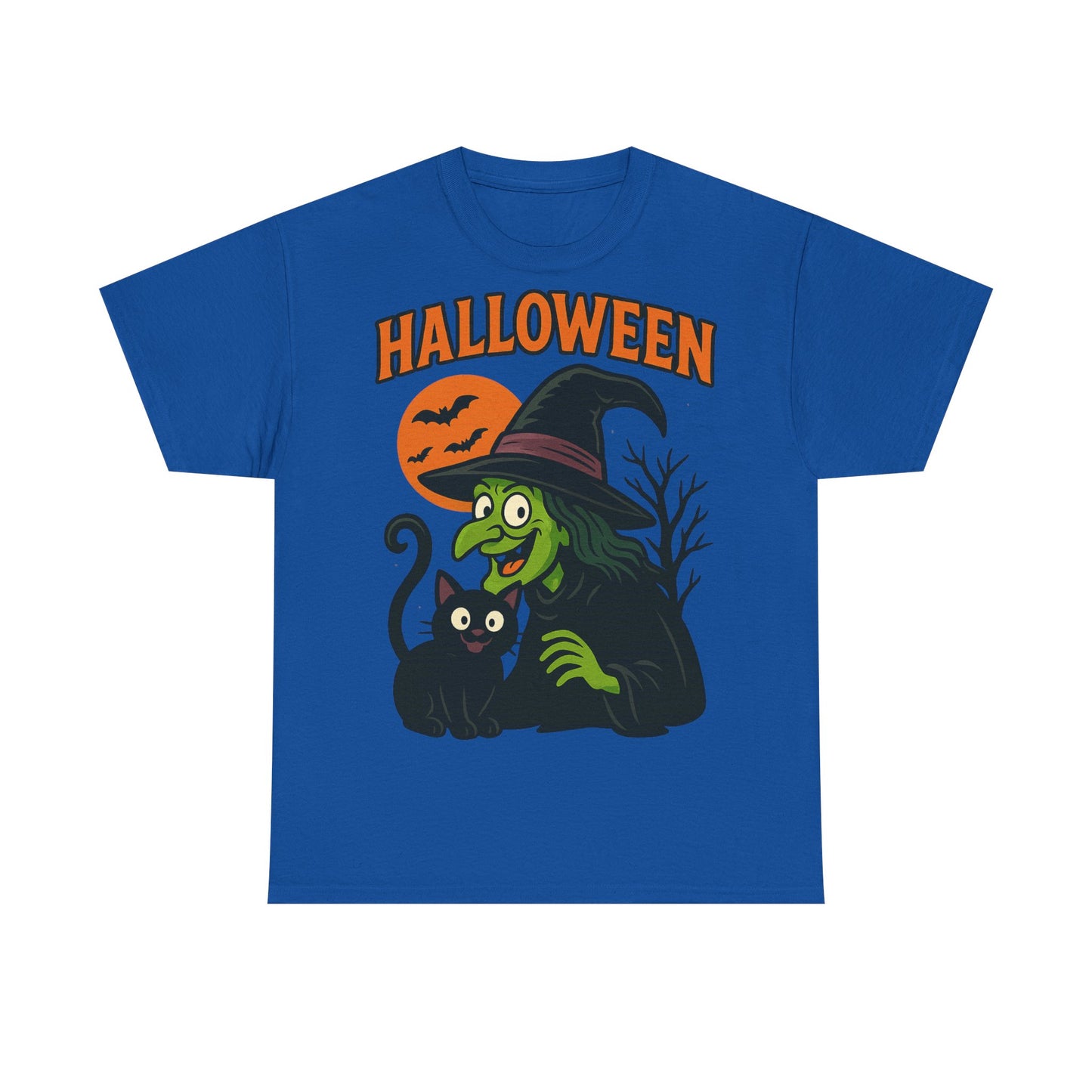 T-Shirt Motiv Halloween Blutmond Katze - MorgenMood