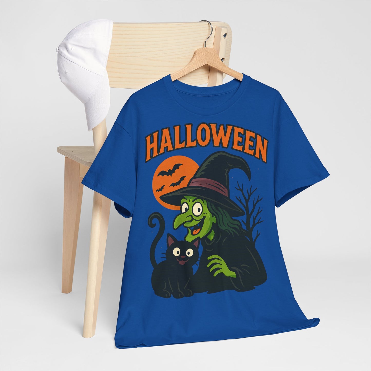 T-Shirt Motiv Halloween Blutmond Katze - MorgenMood