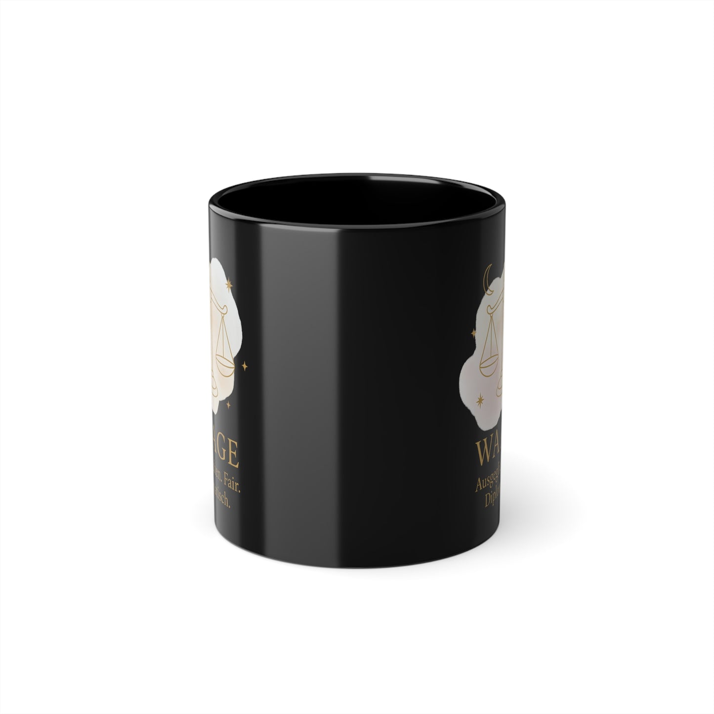 Kaffeetasse Sternzeichen Waage goldfarbenem Schriftzug - MorgenMood