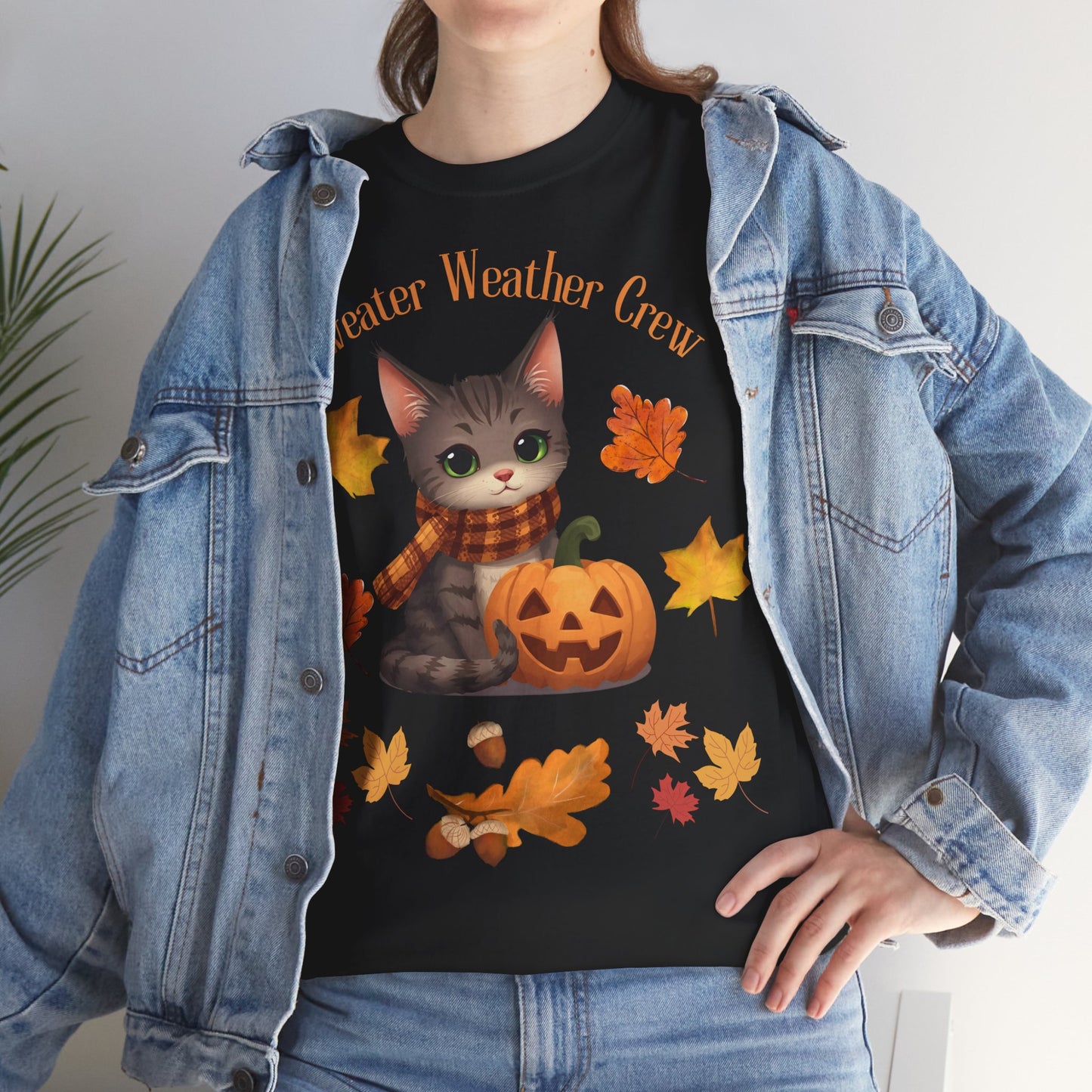 Cozy Fall Cat Shirt – Süßes Herbst T-Shirt für Katzenliebhaberinnen | Morgenmood