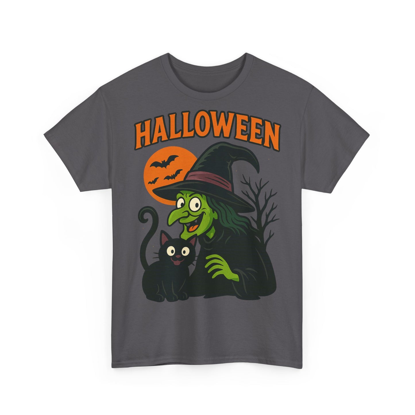 T-Shirt Motiv Halloween Blutmond Katze - MorgenMood