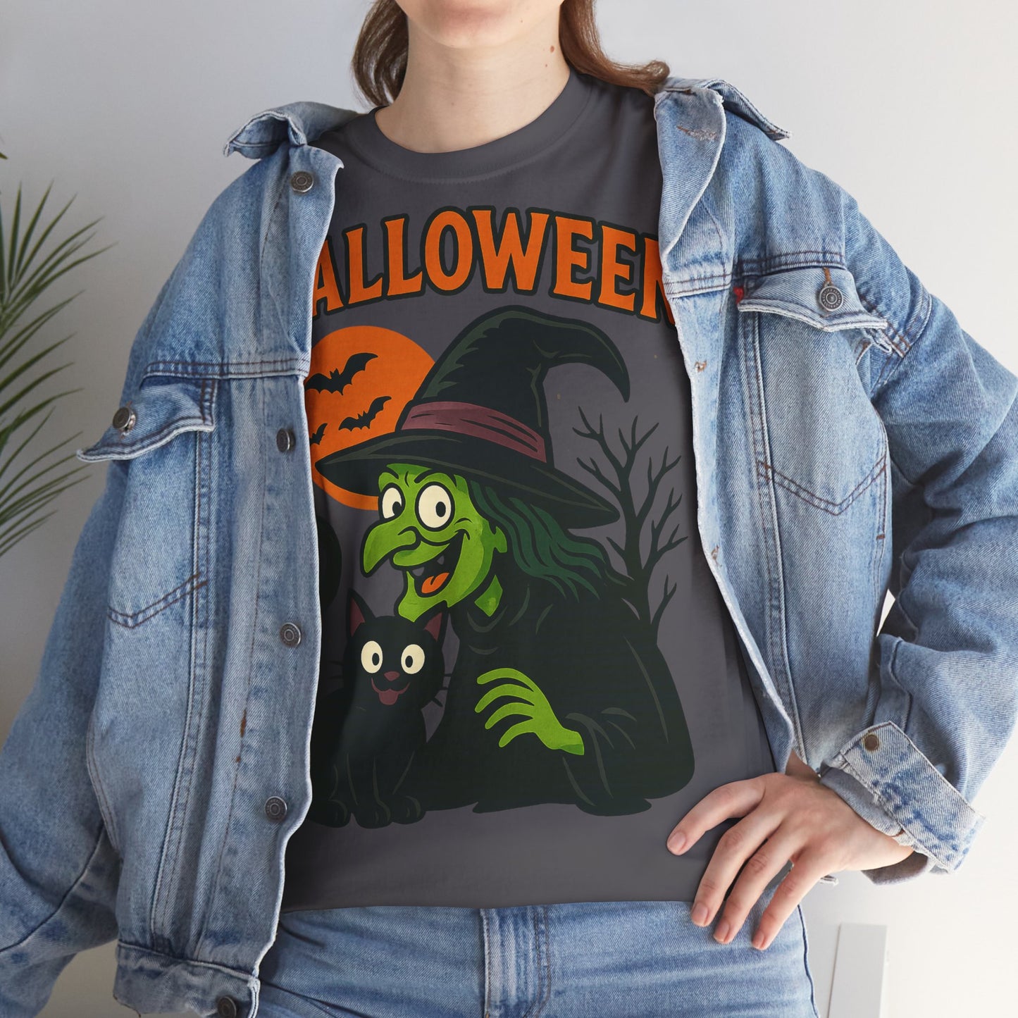 T-Shirt Motiv Halloween Blutmond Katze - MorgenMood
