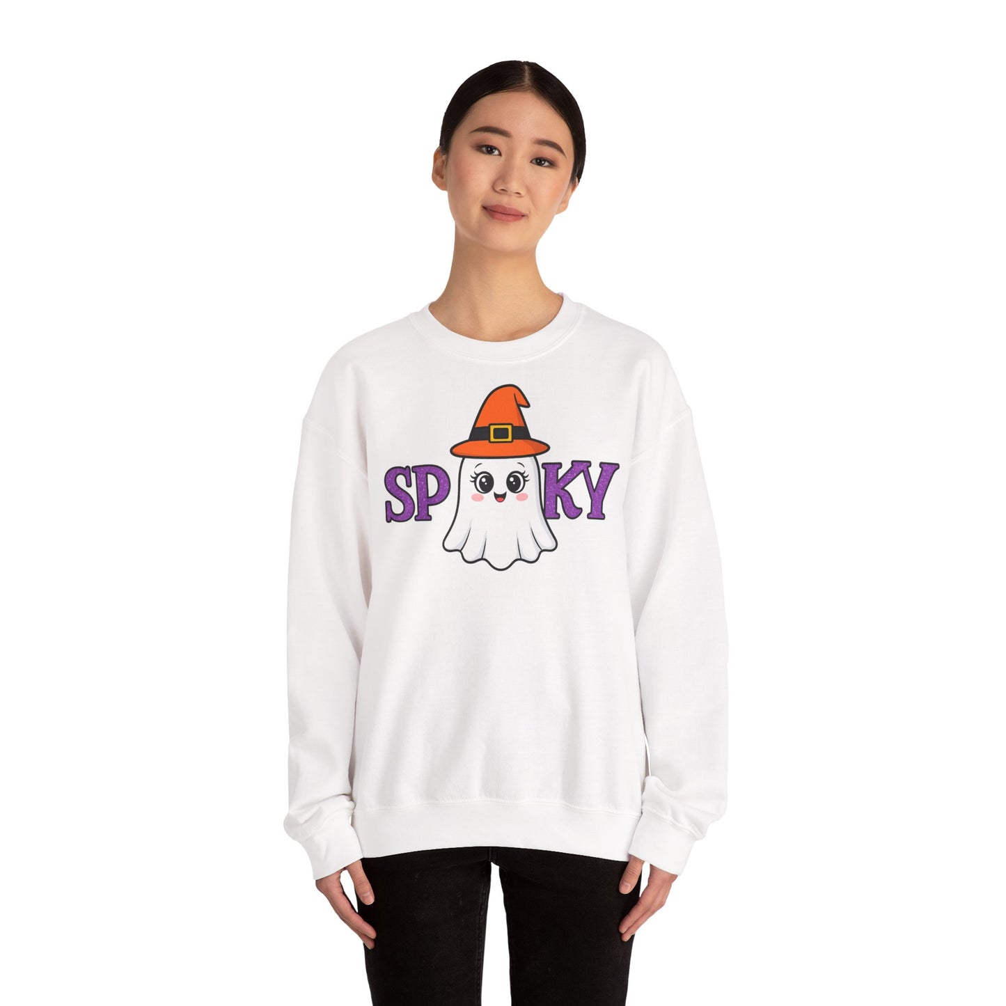 Gruseliges Geister Crewneck Sweatshirt, Halloween Kleidung, Herbstmode, Gemütlicher Pullover, Unisex Kollektion - MorgenMood