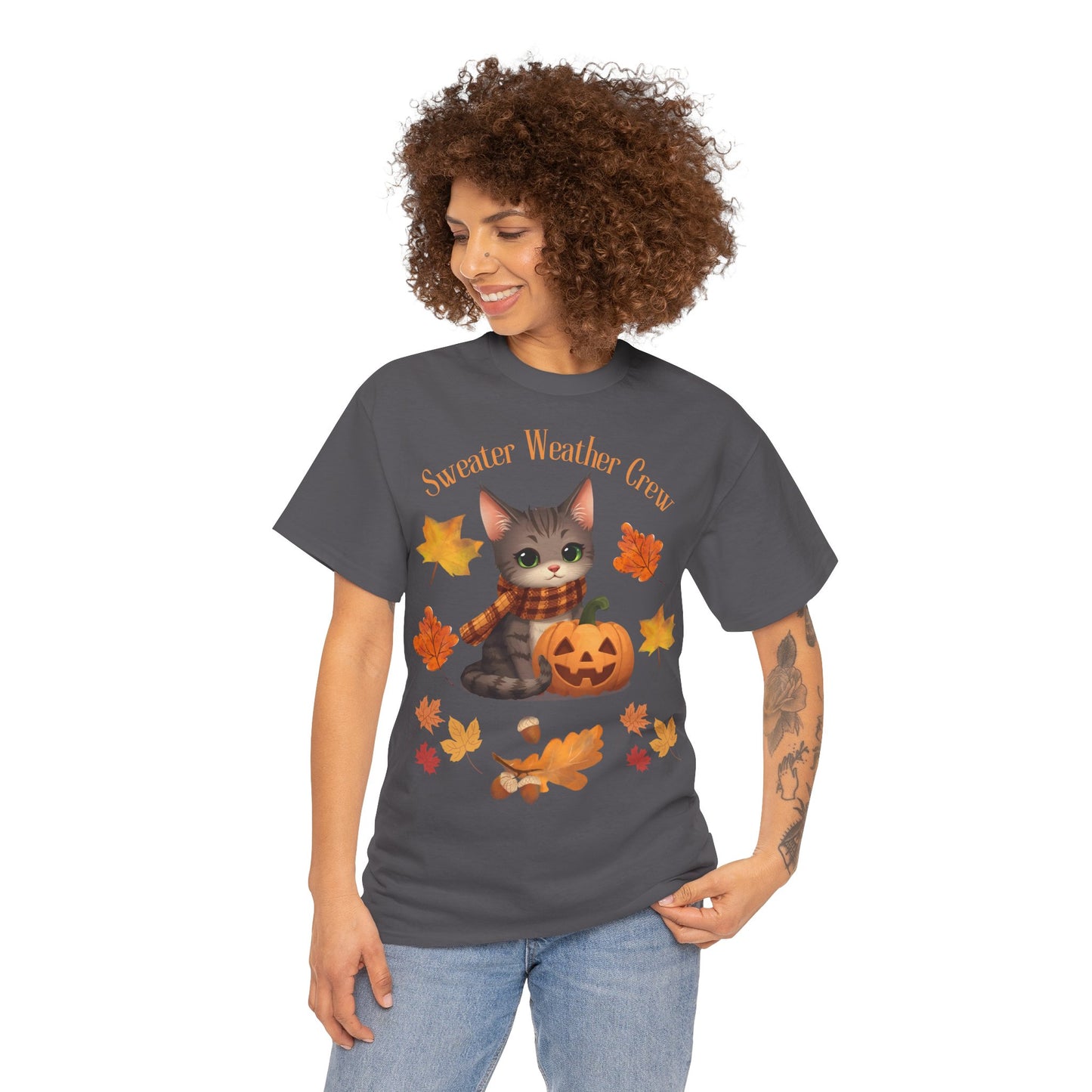 Cozy Fall Cat Shirt – Süßes Herbst T-Shirt für Katzenliebhaberinnen | Morgenmood