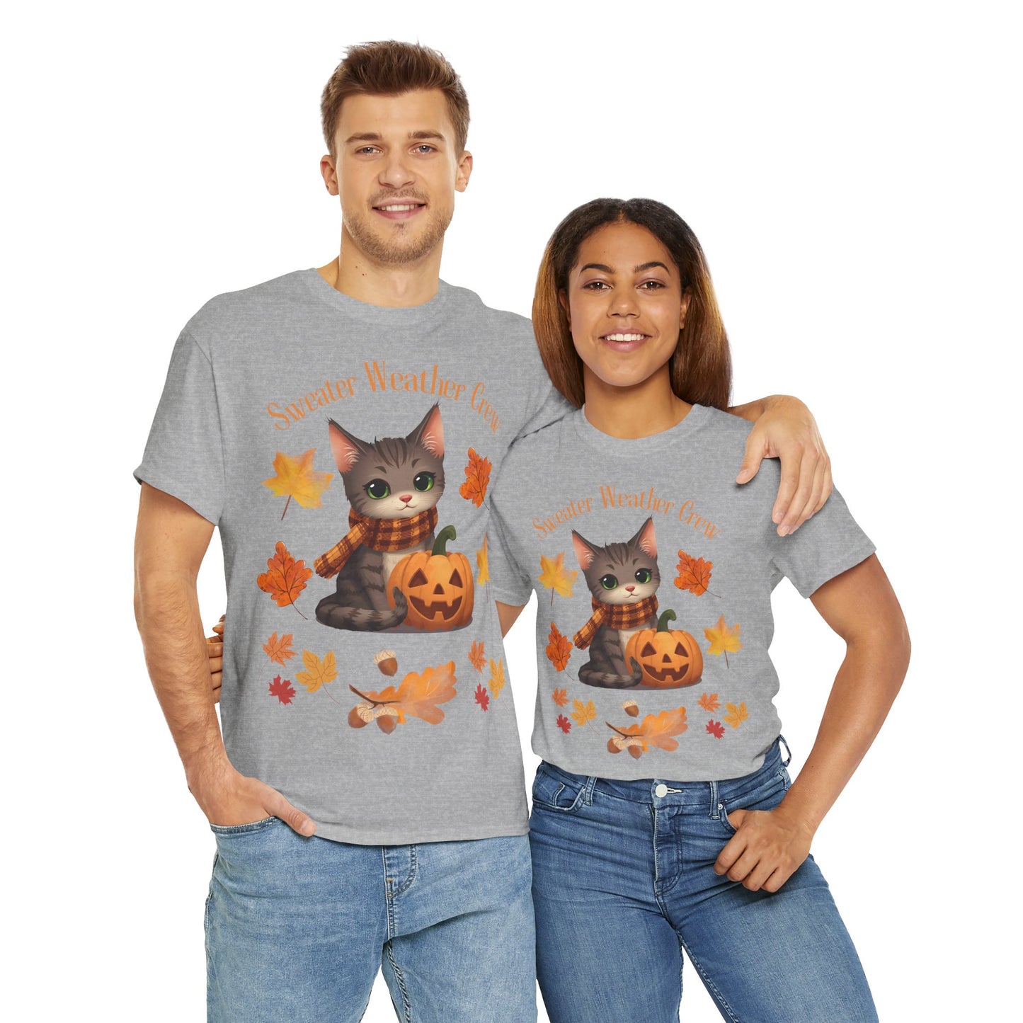Cozy Fall Cat Shirt – Süßes Herbst T-Shirt für Katzenliebhaberinnen | Morgenmood