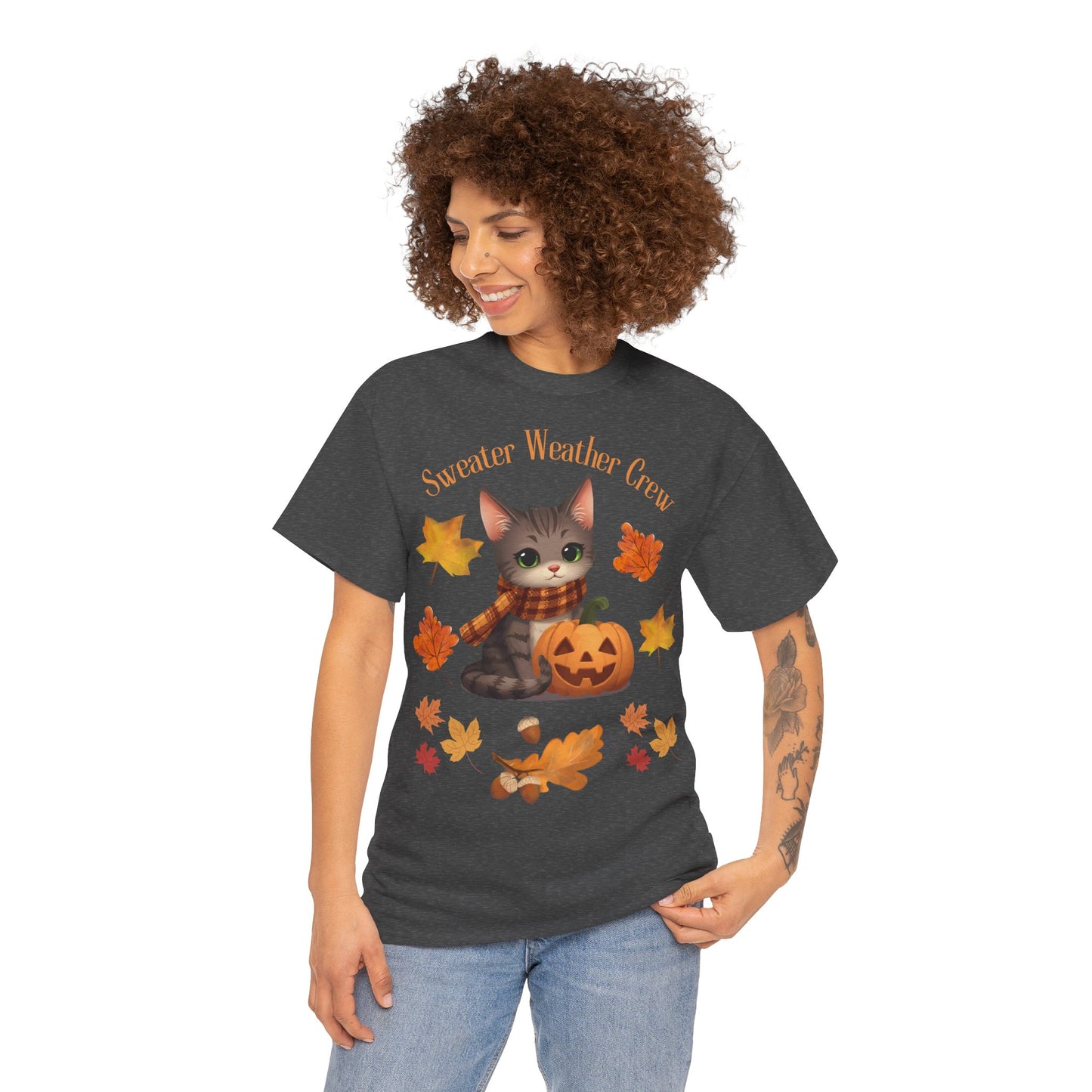Cozy Fall Cat Shirt – Süßes Herbst T-Shirt für Katzenliebhaberinnen | Morgenmood