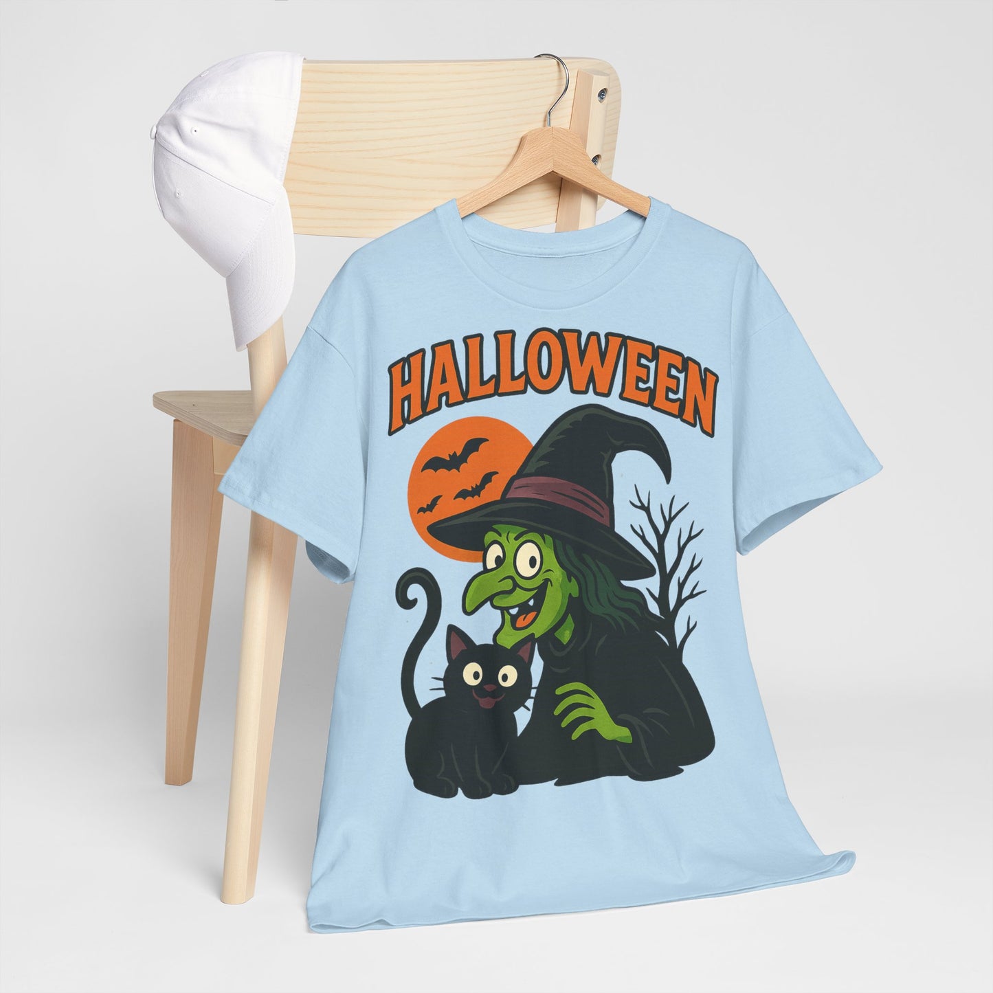 T-Shirt Motiv Halloween Blutmond Katze - MorgenMood