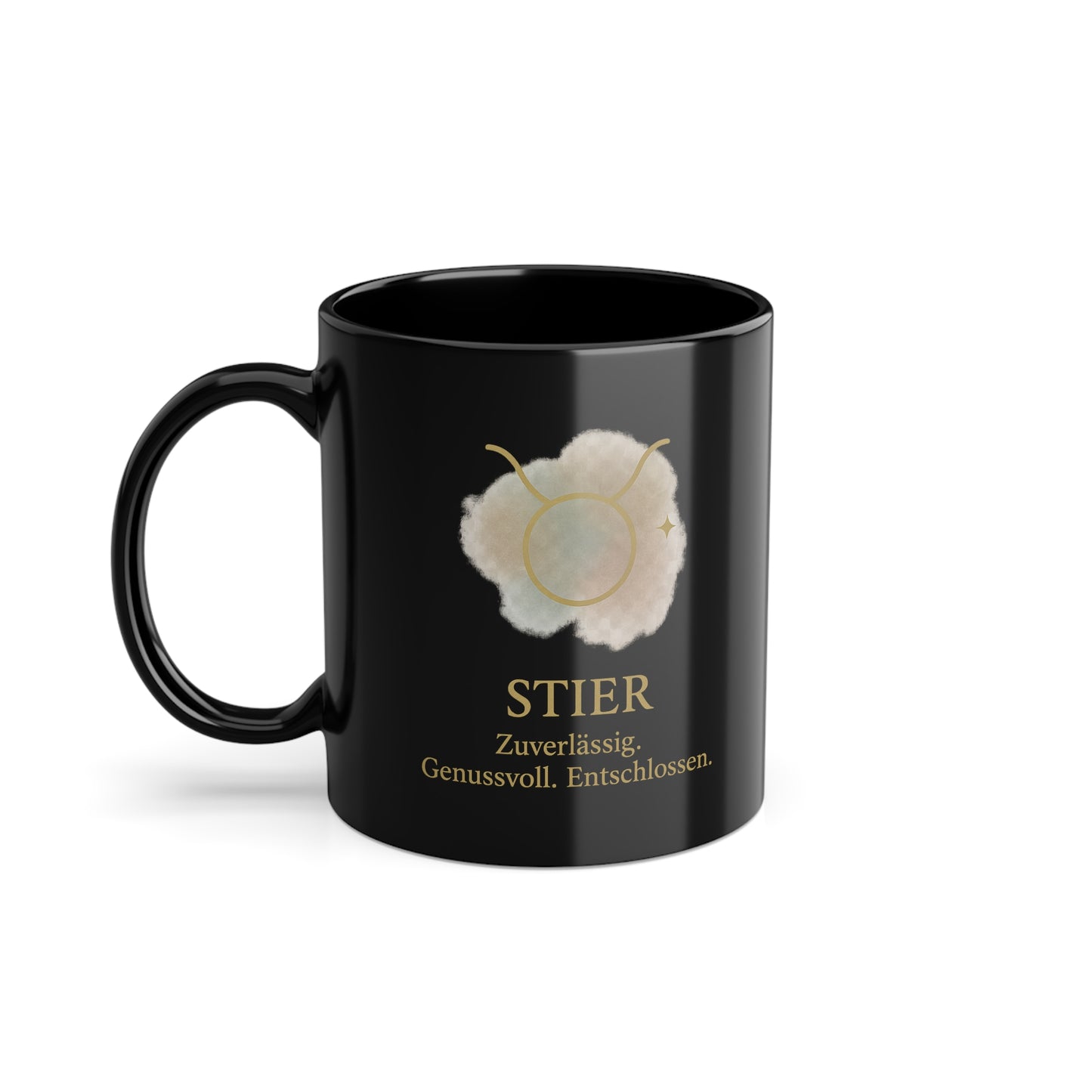Kaffeetasse Schwarz Sternzeichen Stier - MorgenMood