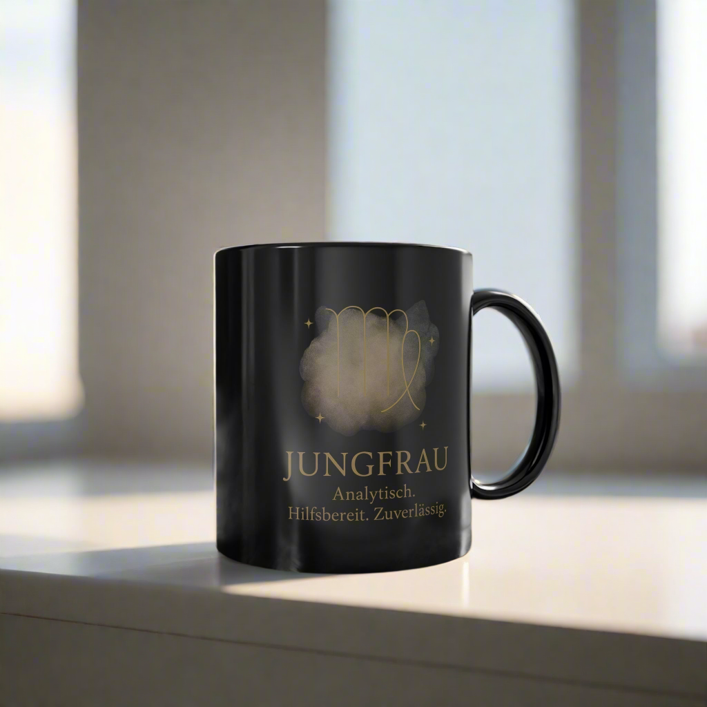 Kaffeetasse Sternzeichen Jungfrau, Goldenes Boho Design - MorgenMood