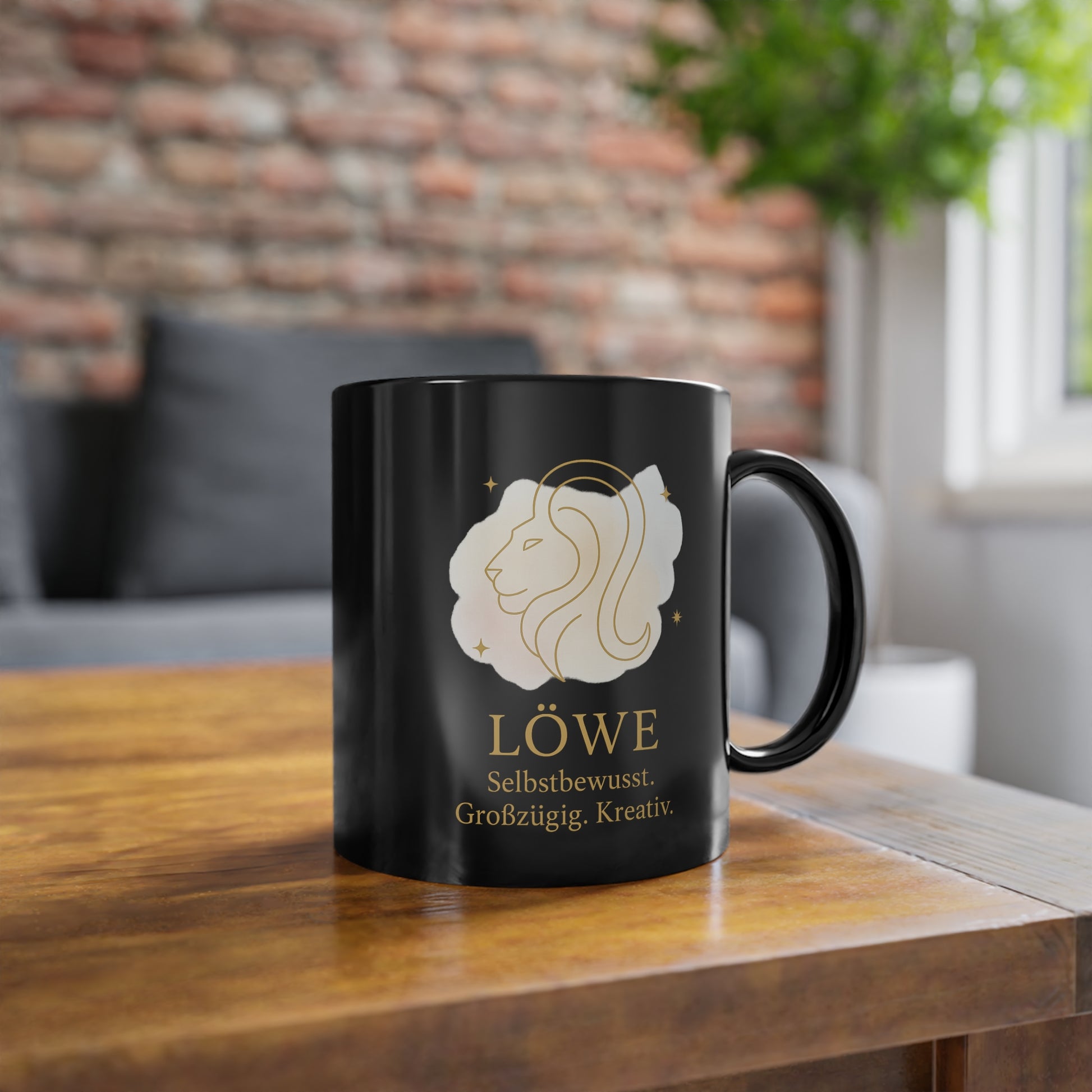 Tasse Sternzeichen Löwe, goldenes Boho Design - MorgenMood 