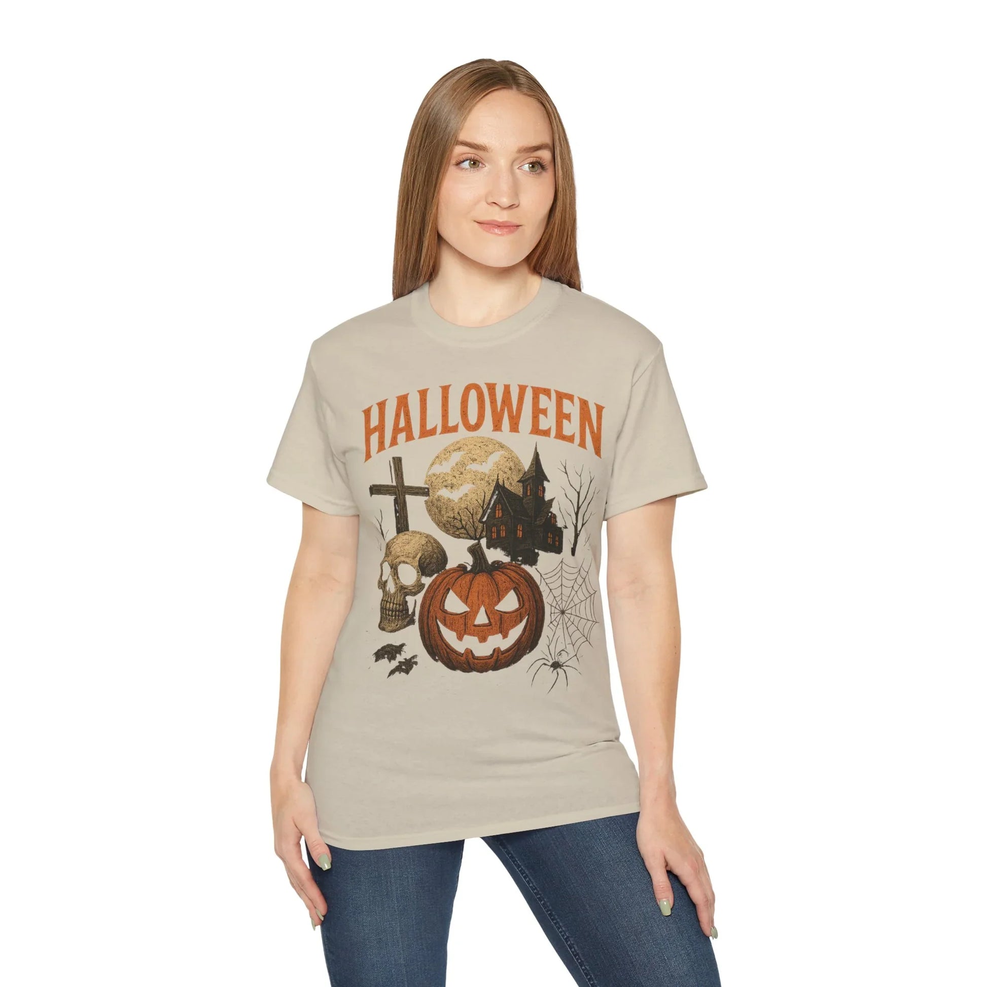 T-Shirt Motiv Halloween Kürbis Totenkopf - MorgenMood 