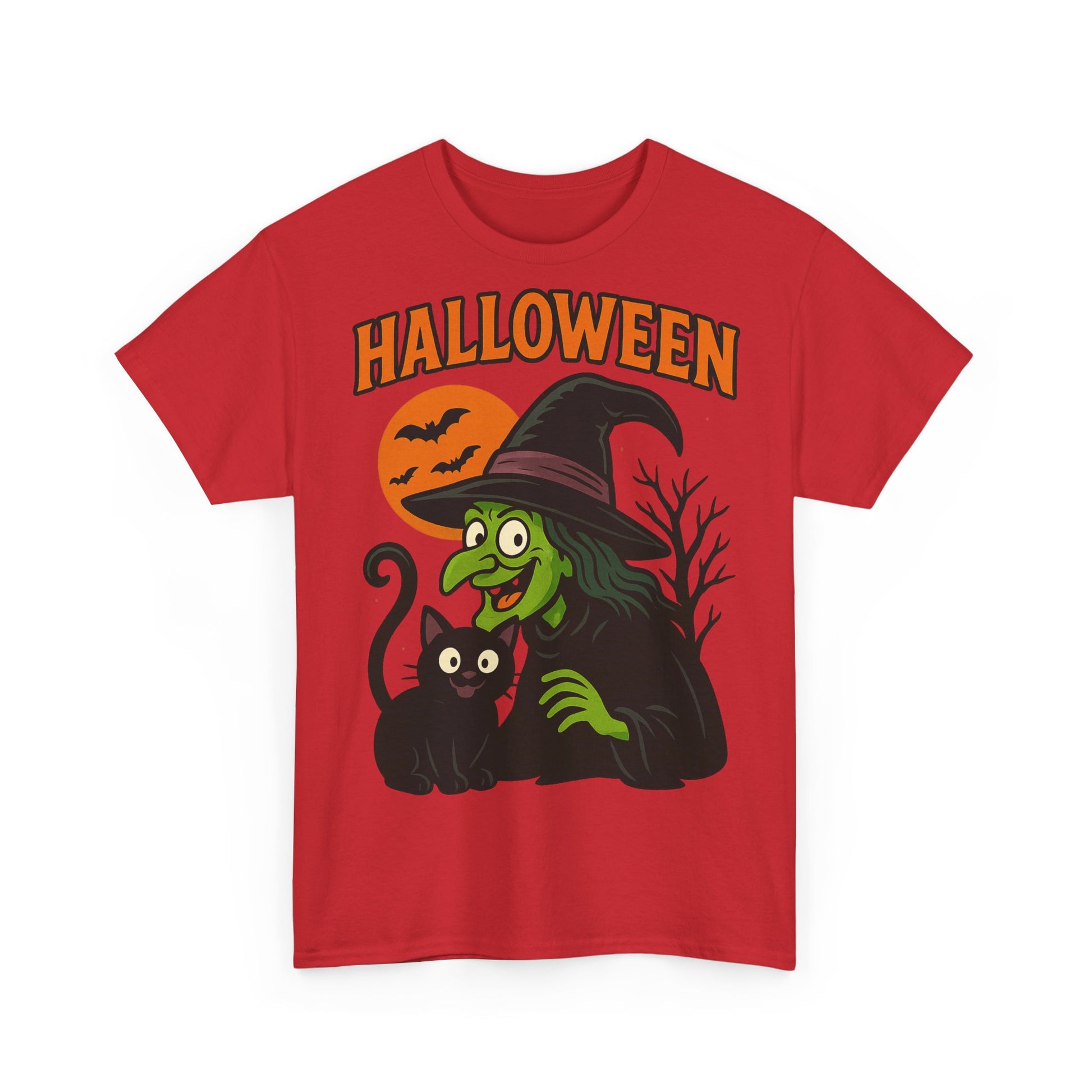 T-Shirt Motiv Halloween Blutmond Katze - MorgenMood 