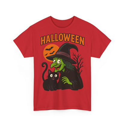 T-Shirt Motiv Halloween Blutmond Katze - MorgenMood 