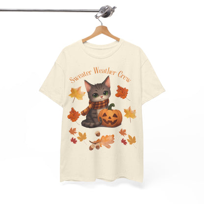 Cozy Fall Cat Shirt – Süßes Herbst T-Shirt für Katzenliebhaberinnen | Morgenmood