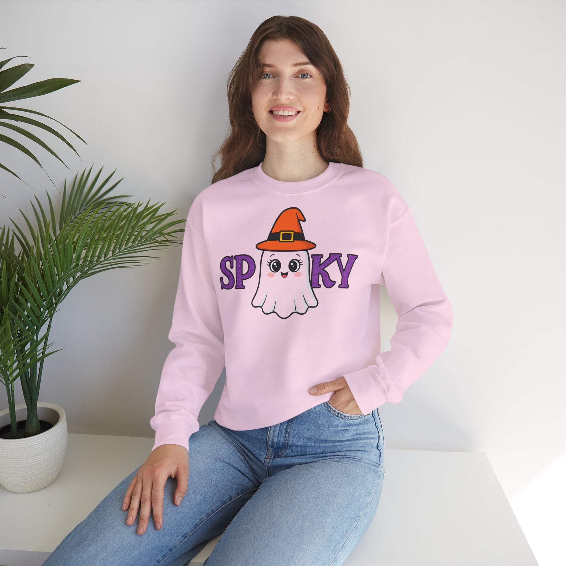 Gruseliges Geister Crewneck Sweatshirt, Halloween Kleidung, Herbstmode, Gemütlicher Pullover, Unisex Kollektion - MorgenMood 