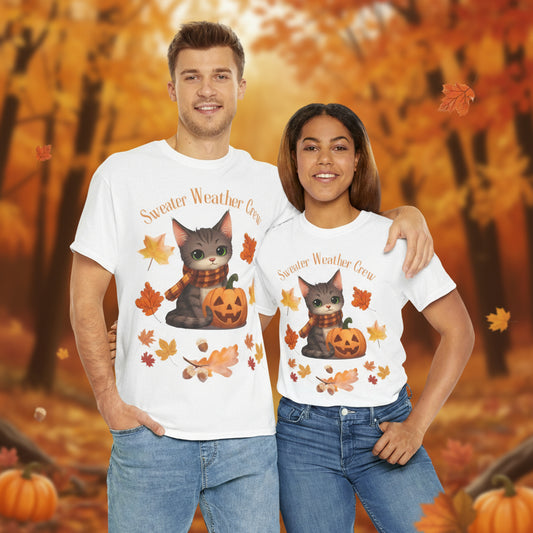 Cozy Fall Cat Shirt – Süßes Herbst T-Shirt für Katzenliebhaberinnen | Morgenmood
