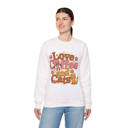 Sweatshirt Comic Style Kaffee und Katze Motiv - Geschenkidee - MorgenMood 