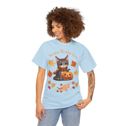 Cozy Fall Cat Shirt – Süßes Herbst T-Shirt für Katzenliebhaberinnen | Morgenmood