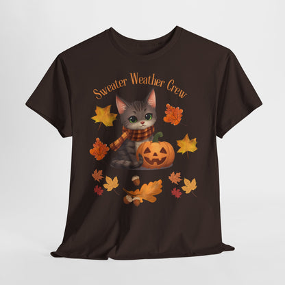 Cozy Fall Cat Shirt – Süßes Herbst T-Shirt für Katzenliebhaberinnen | Morgenmood