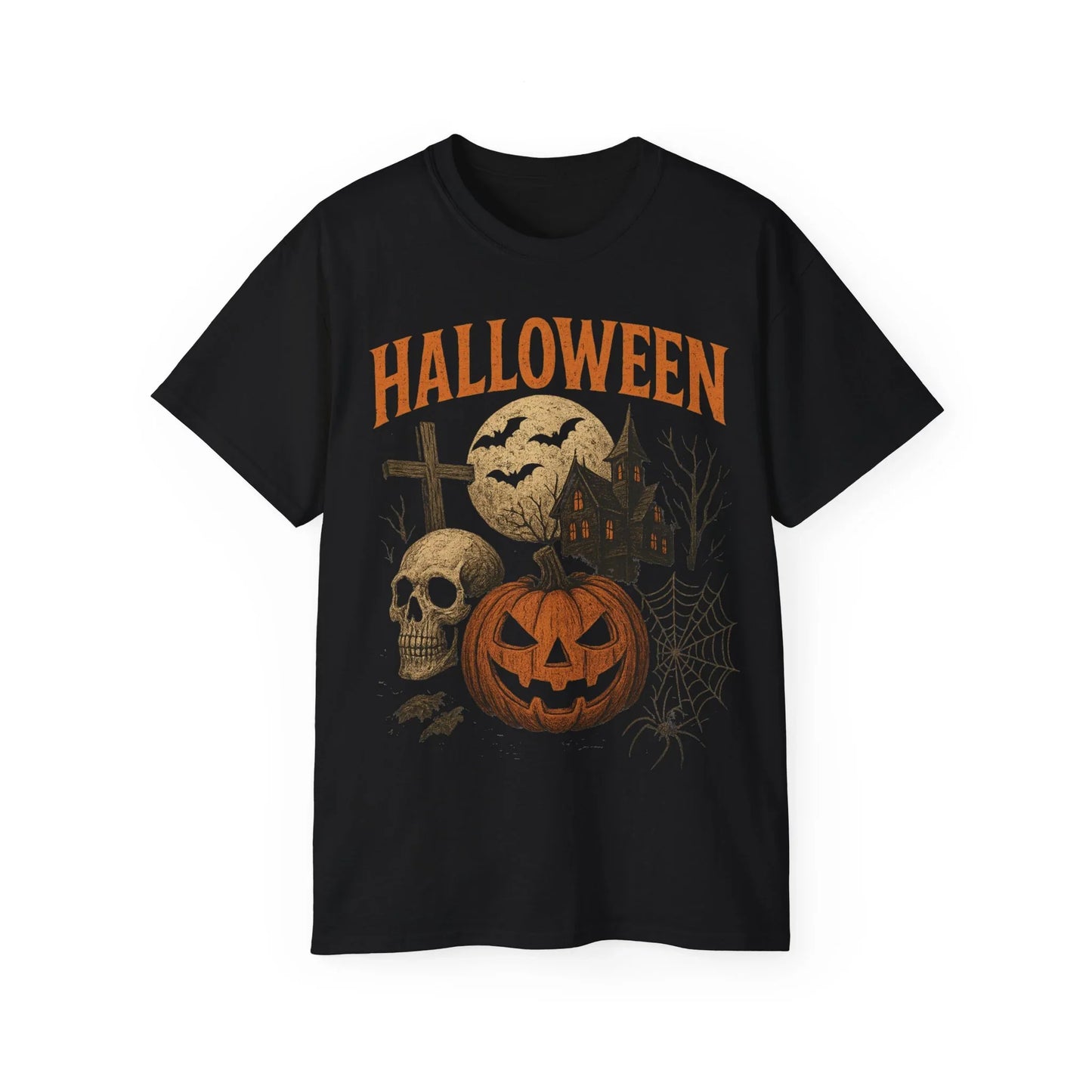 T-Shirt Motiv Halloween Kürbis Totenkopf - MorgenMood 